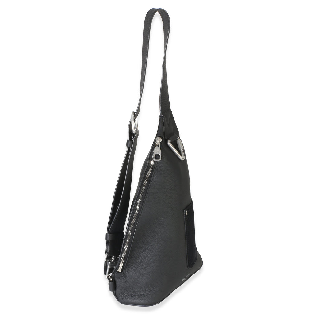 Black LV Touch Calfskin Delta Slingbag