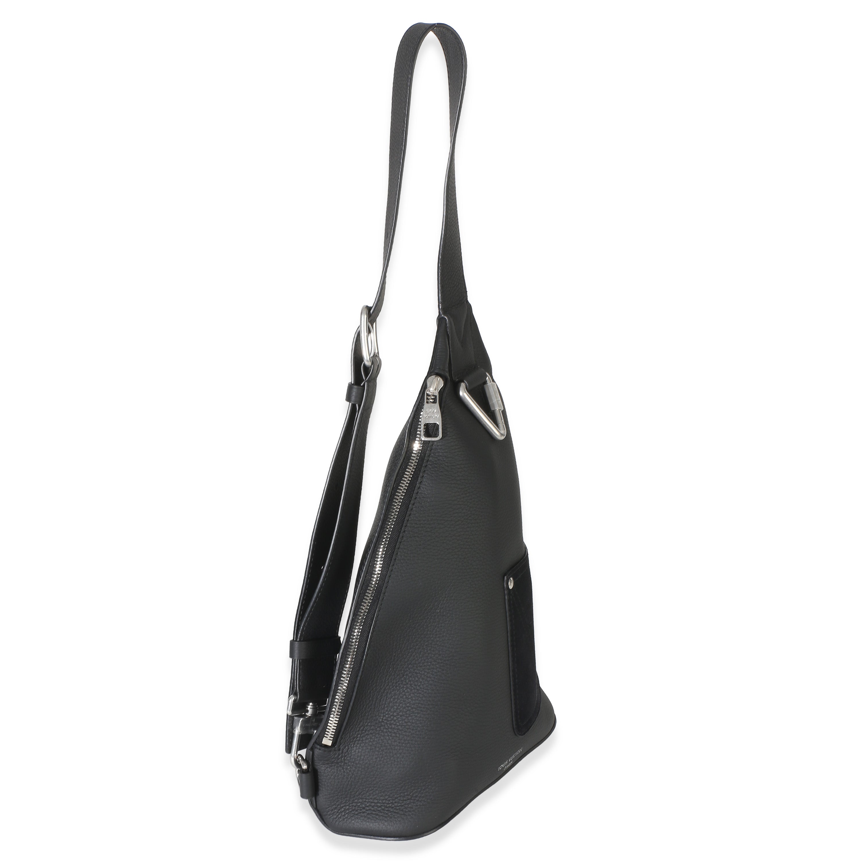 Black LV Touch Calfskin Delta Slingbag