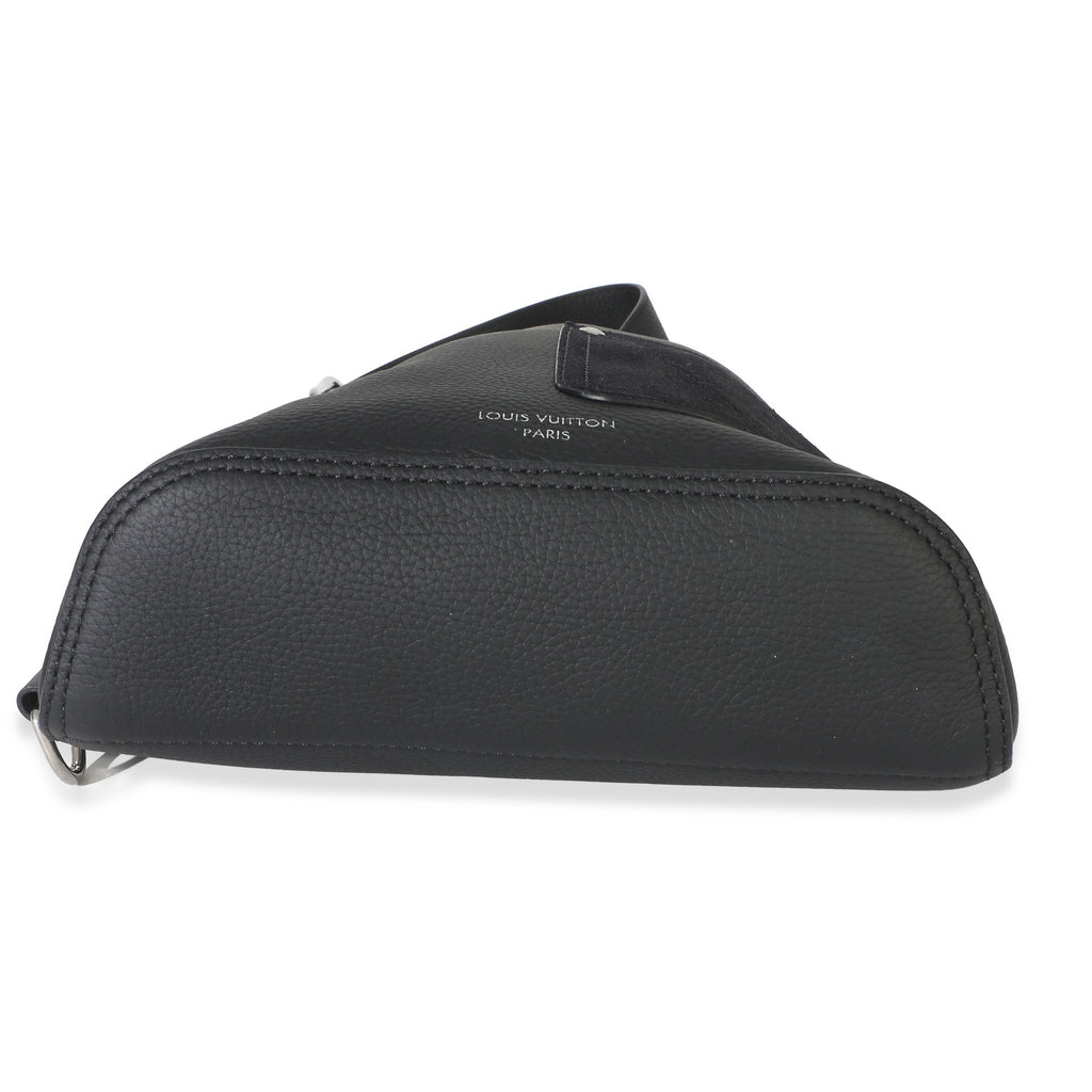 Black LV Touch Calfskin Delta Slingbag