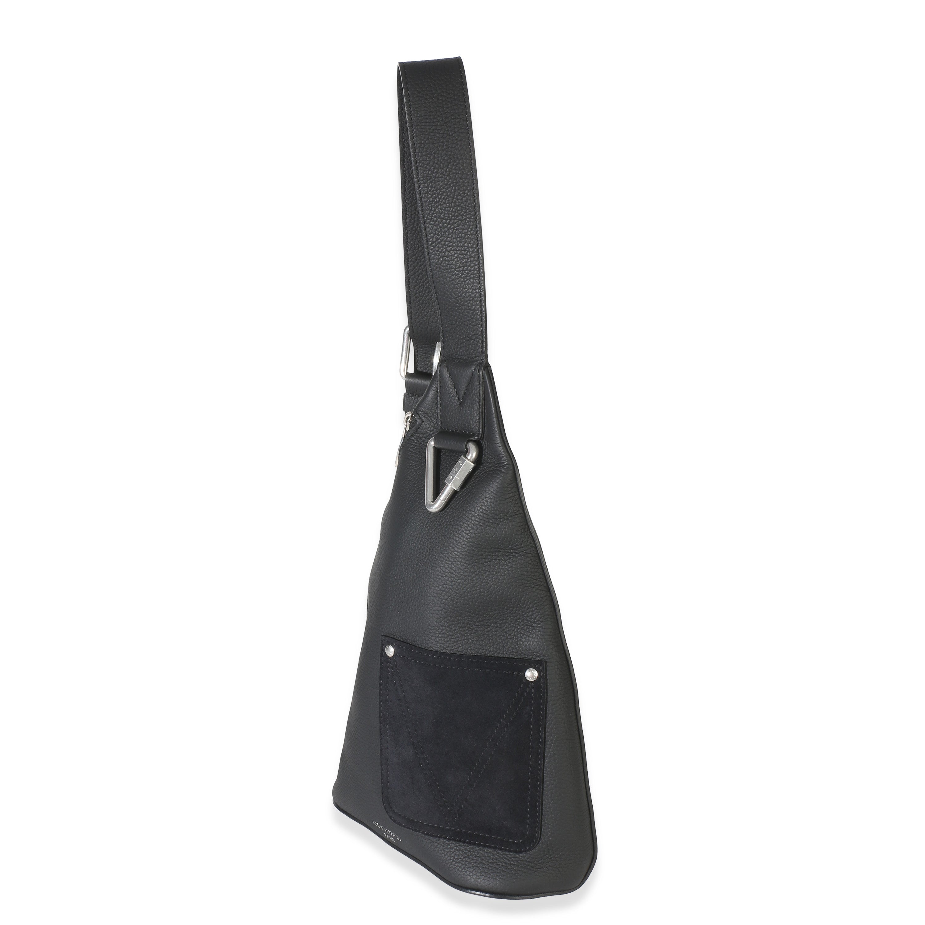 Black LV Touch Calfskin Delta Slingbag