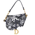 Blue Denim Beaded Butterfly Medium Saddle Bag