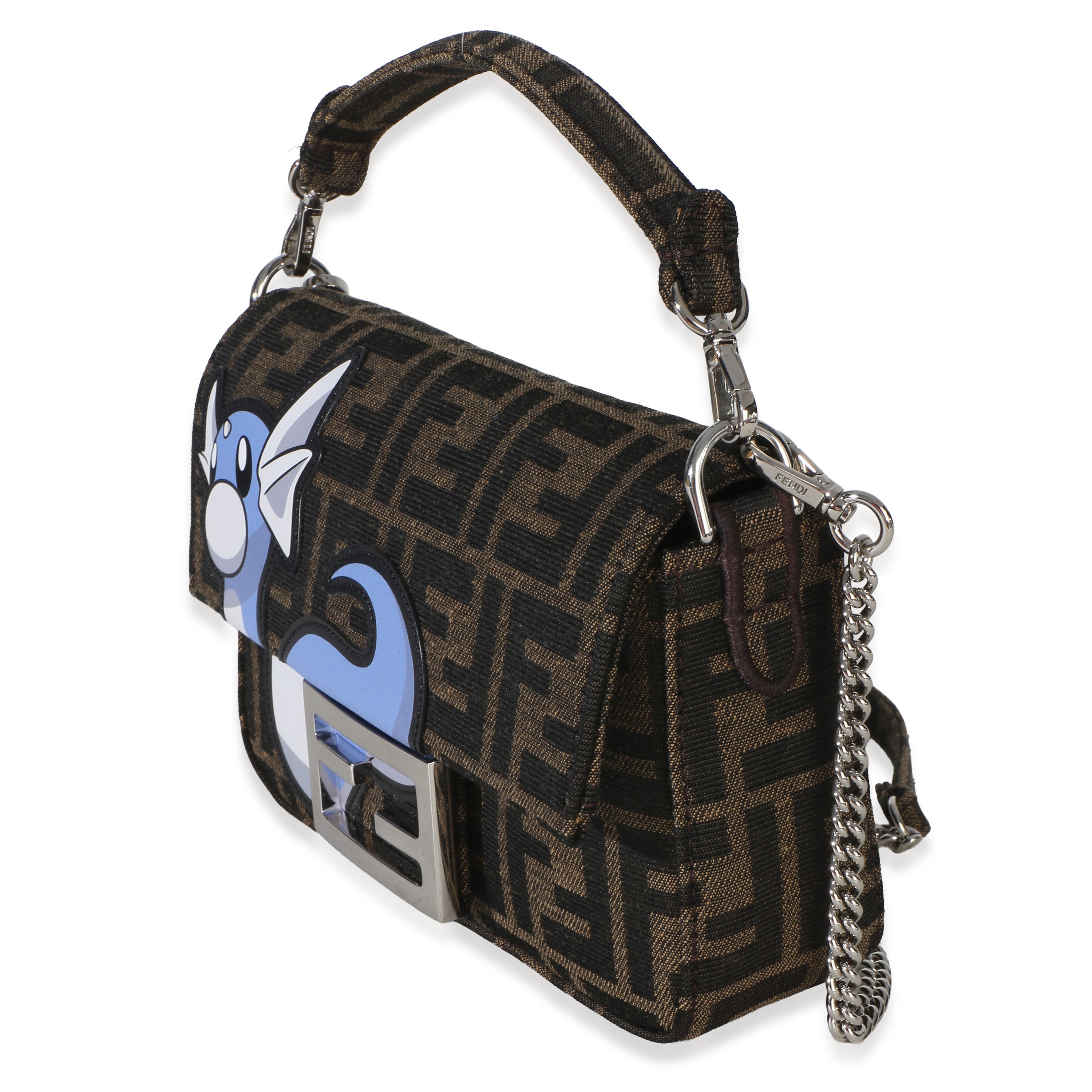 X FRGMT X POKEMON Brown FF Jacquard Fabric Dratini Mini Baguette Bag