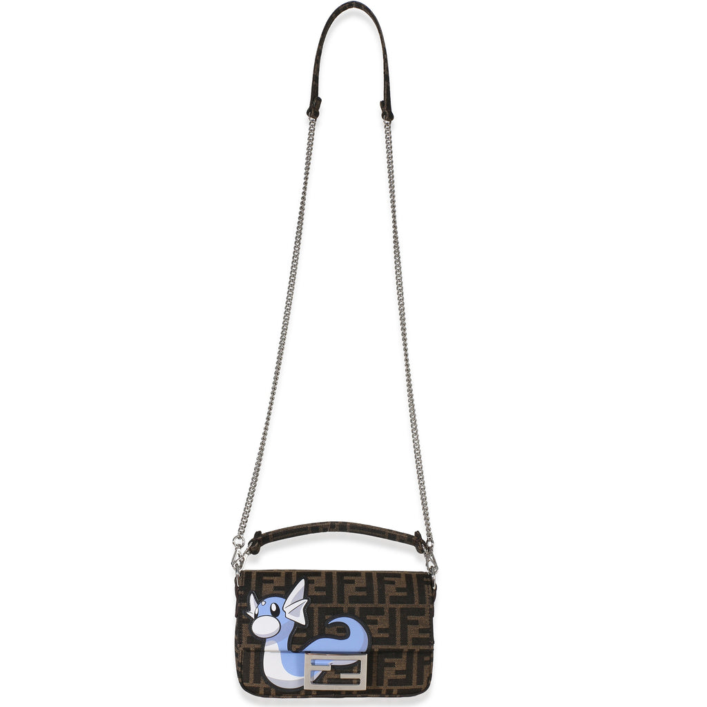 X FRGMT X POKEMON Brown FF Jacquard Fabric Dratini Mini Baguette Bag