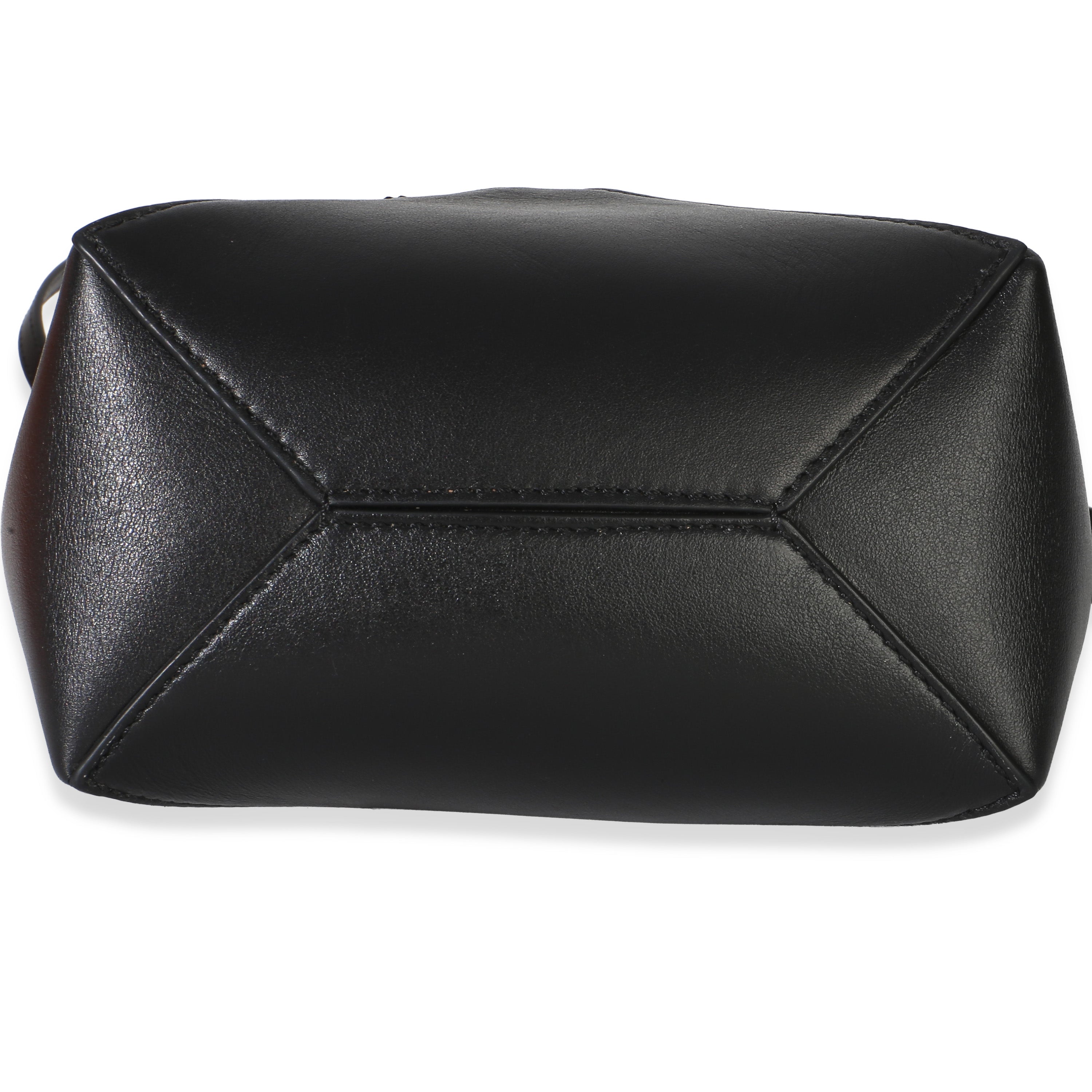 Black Shiny Calfskin Mini Puzzle Fold Tote