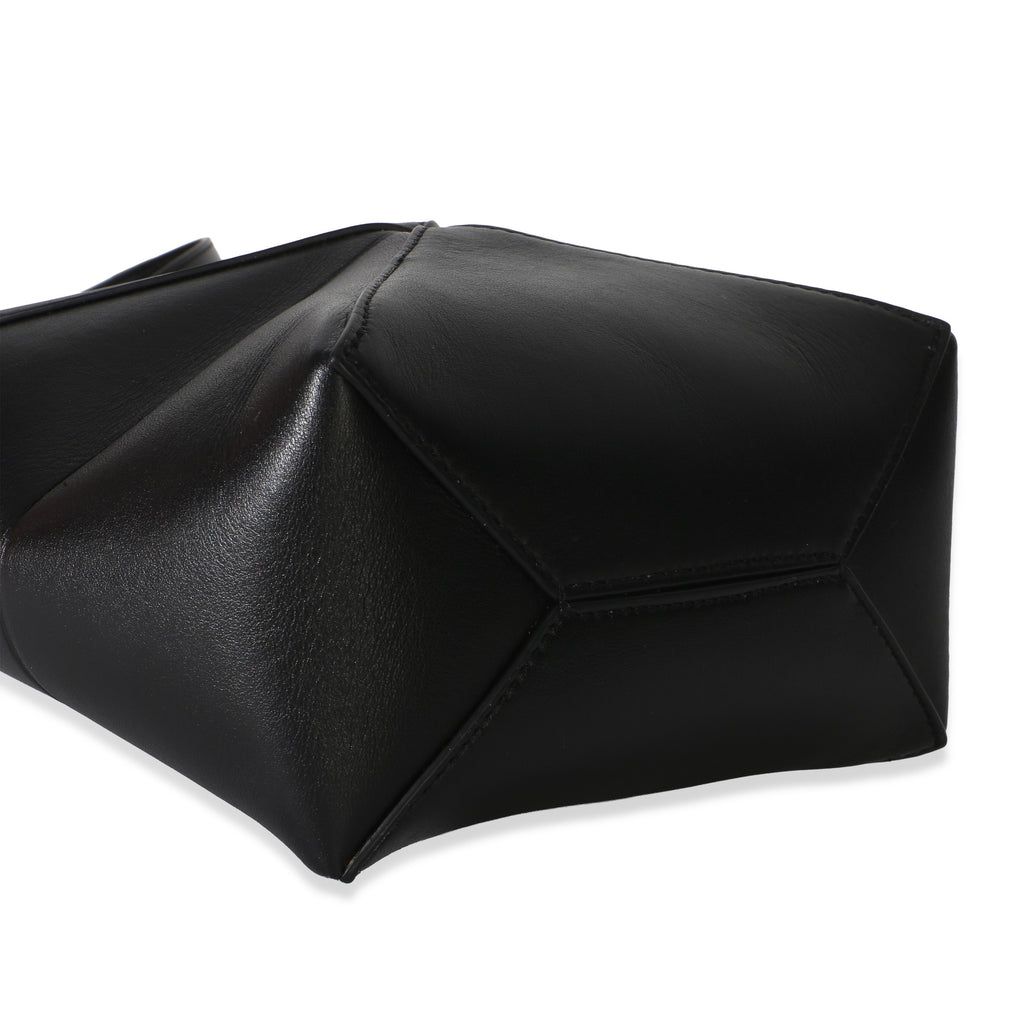 Black Shiny Calfskin Mini Puzzle Fold Tote