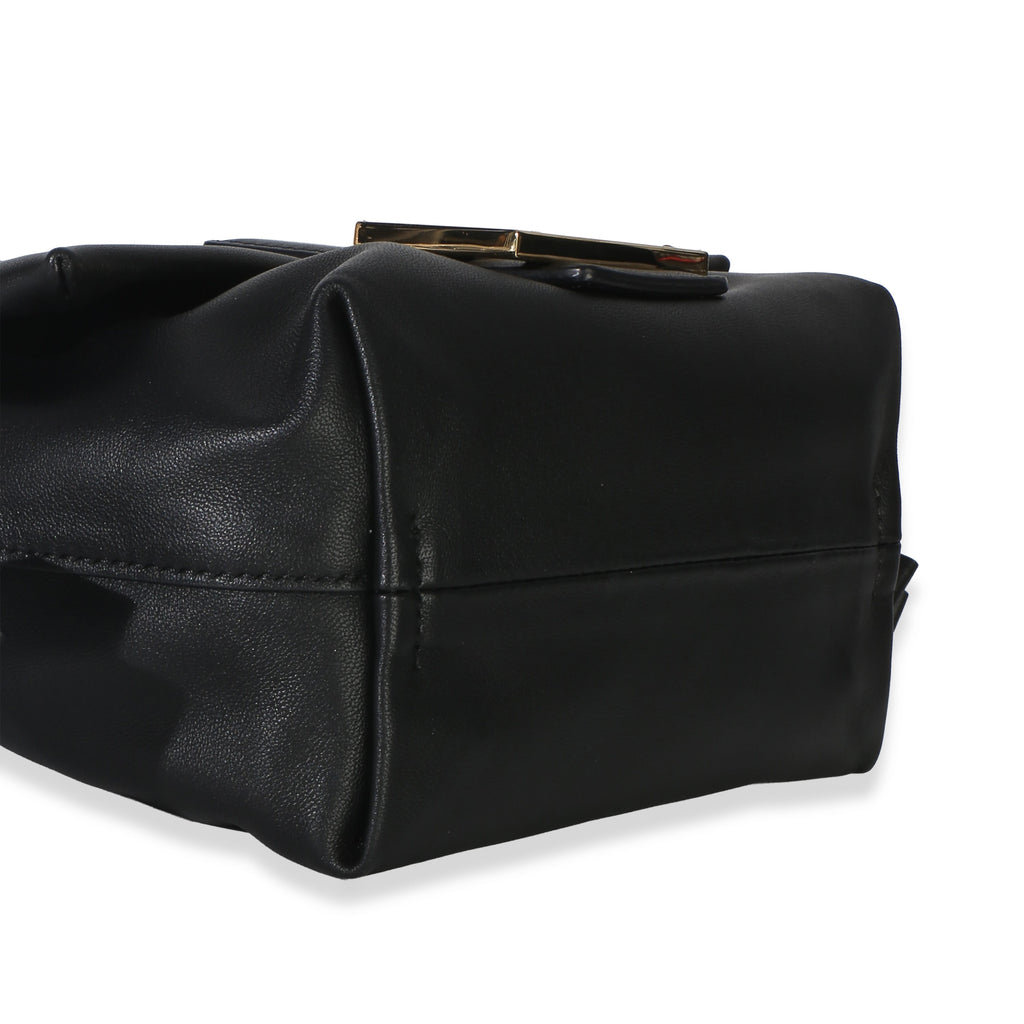 Black Nappa Small Mamma Baguette
