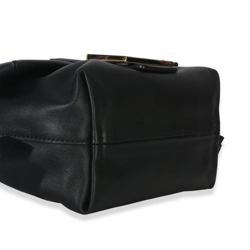 Black Nappa Small Mamma Baguette