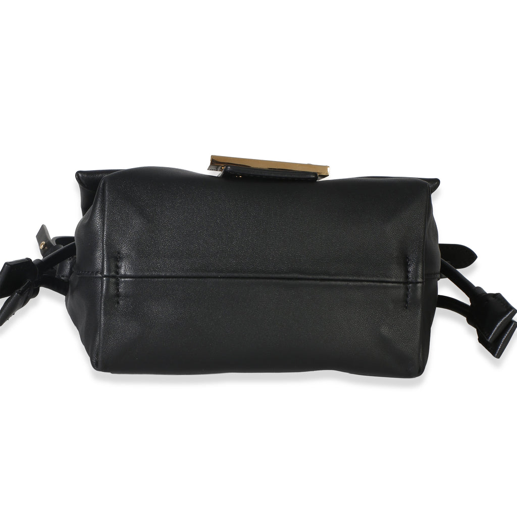 Black Nappa Small Mamma Baguette