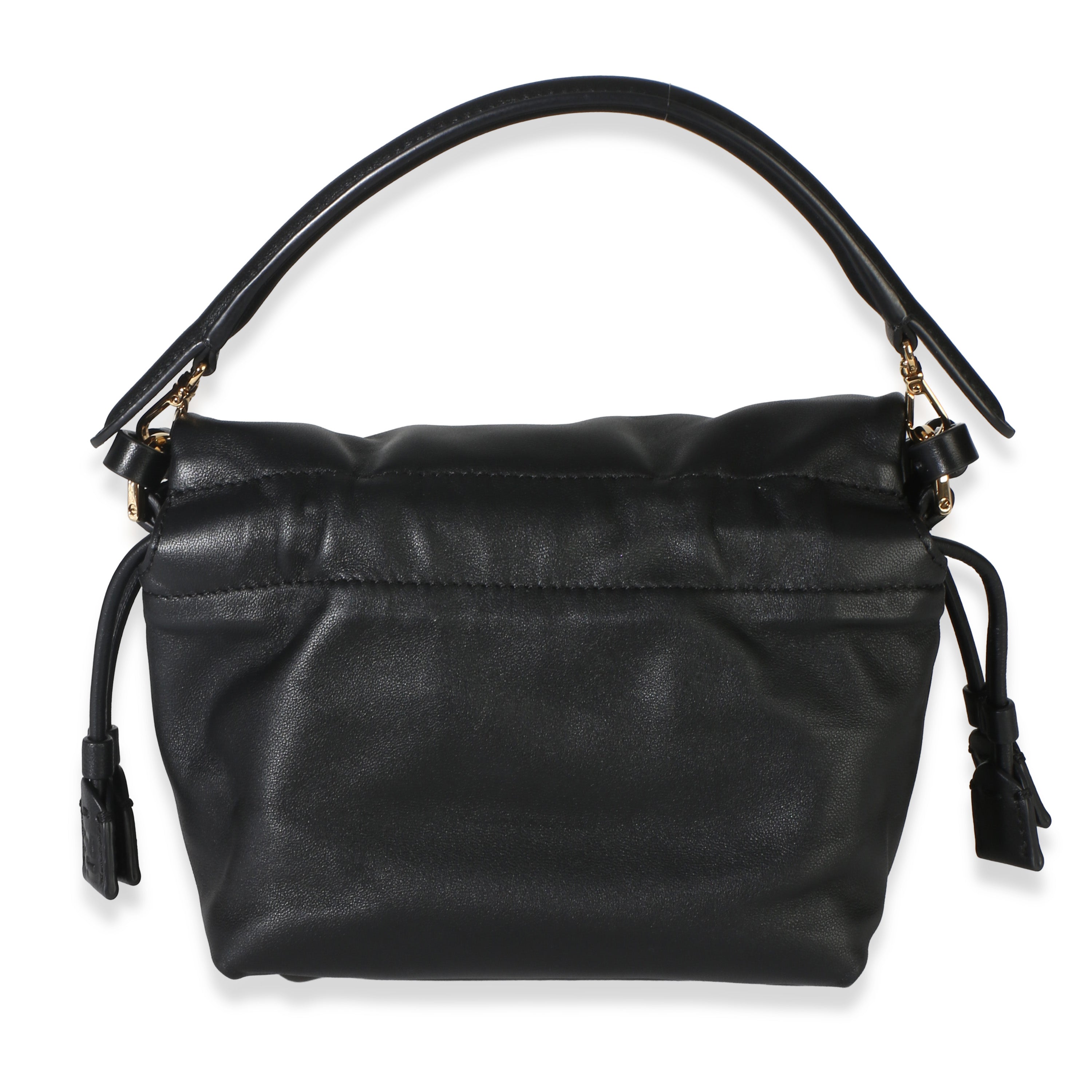 Black Nappa Small Mamma Baguette