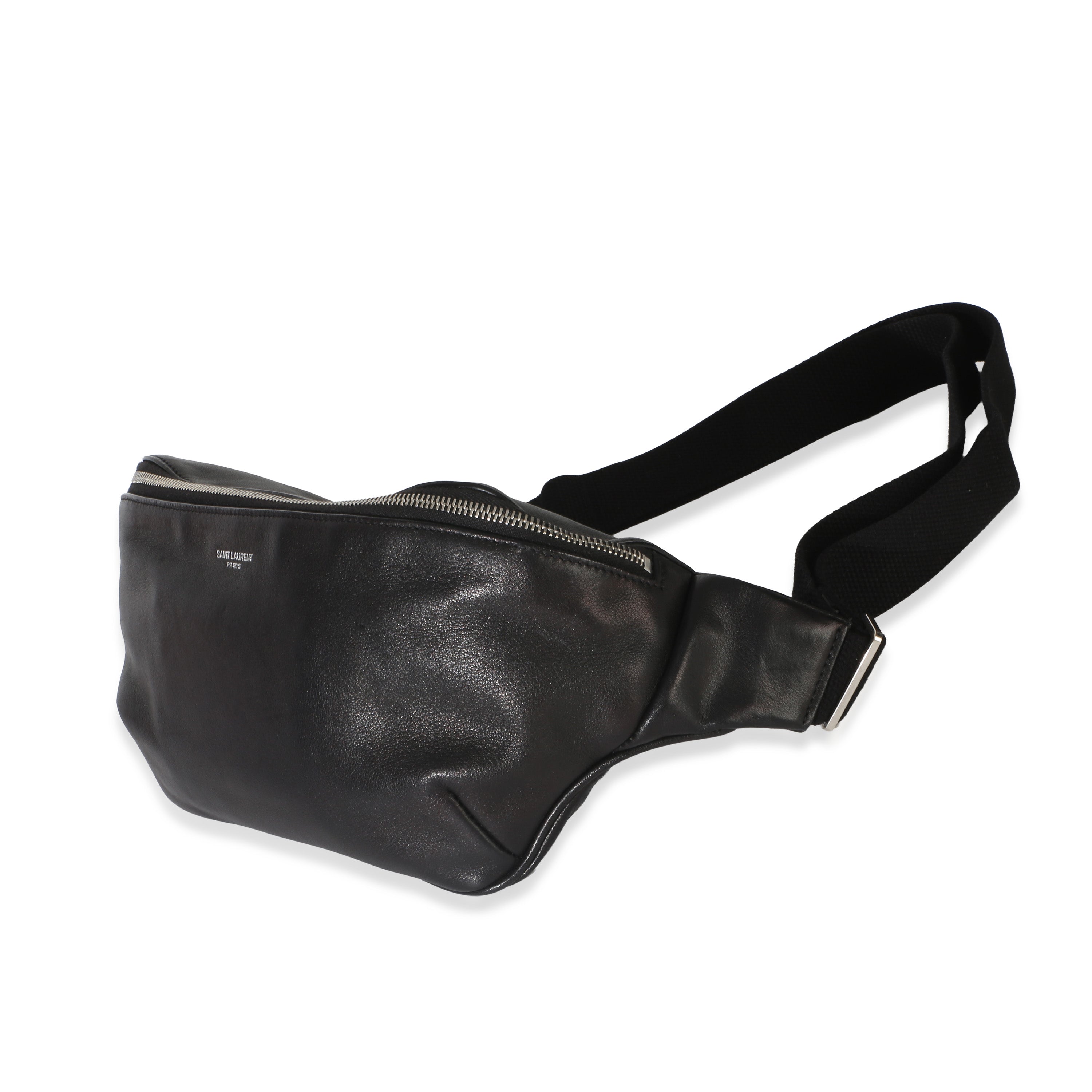 Black Smooth Calfskin Marsupio Belt Bag