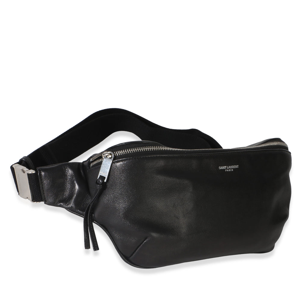 Black Smooth Calfskin Marsupio Belt Bag
