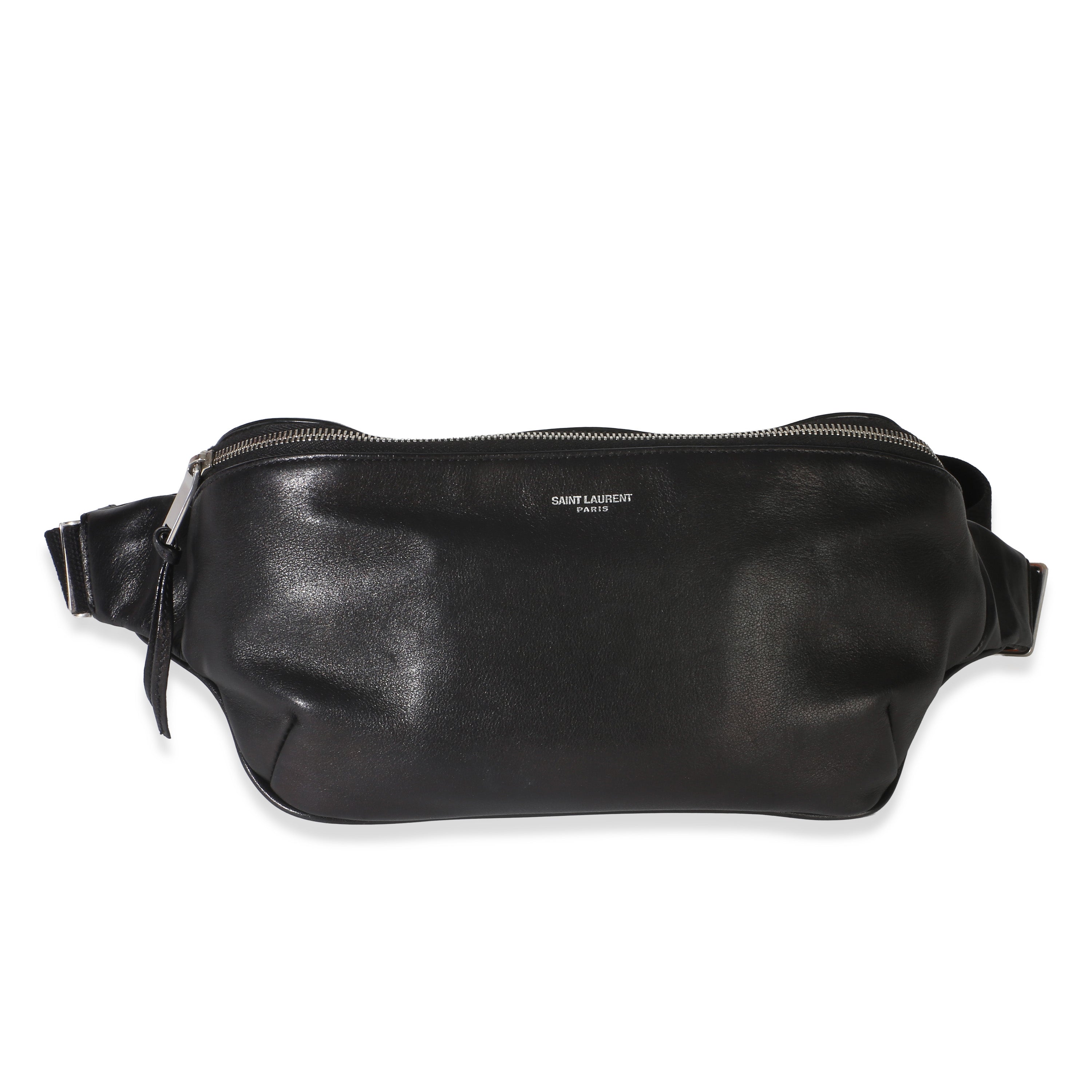 Black Smooth Calfskin Marsupio Belt Bag