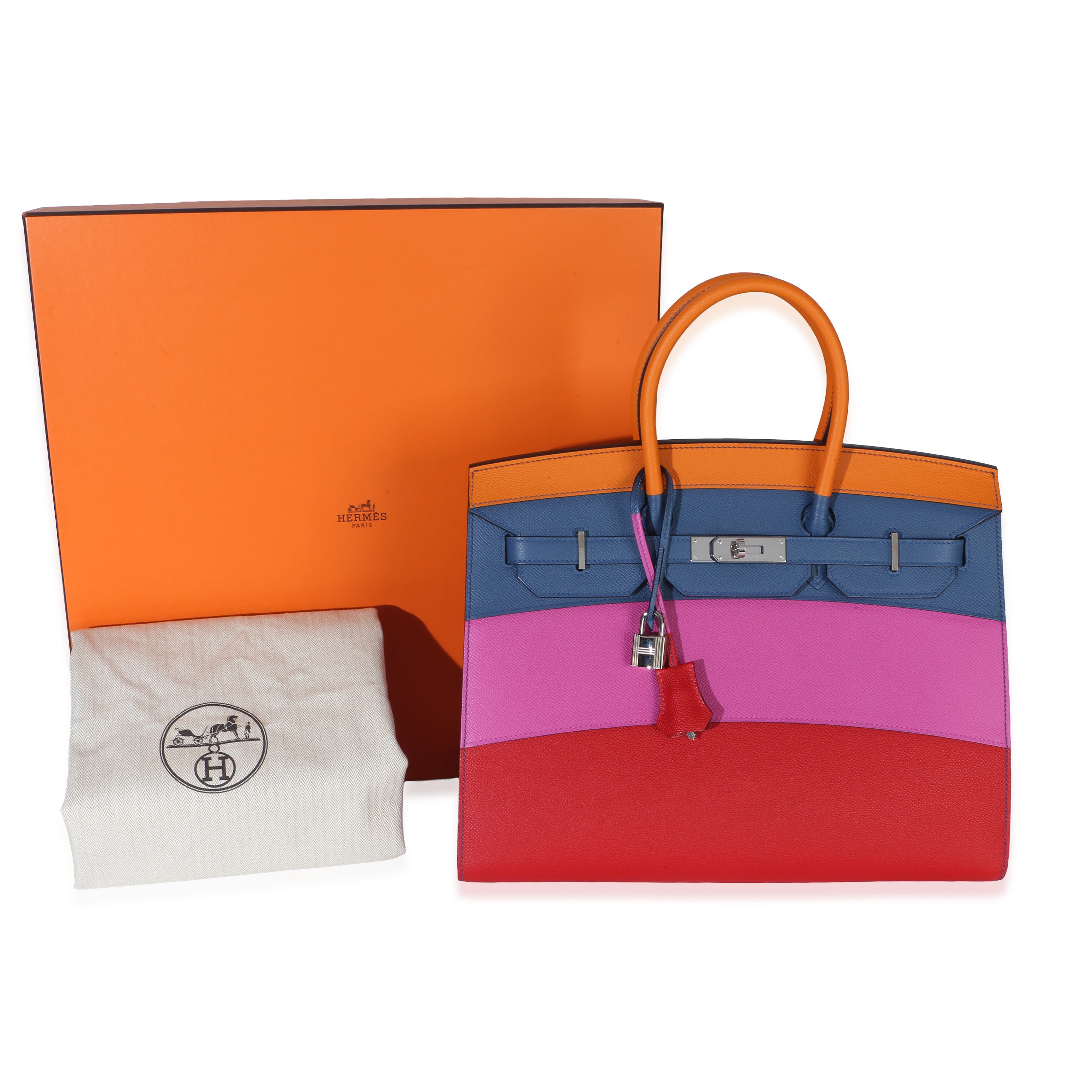 Abricot Agate Magnolia Rouge Casaque Epsom Sunset Sellier Birkin 35 PHW