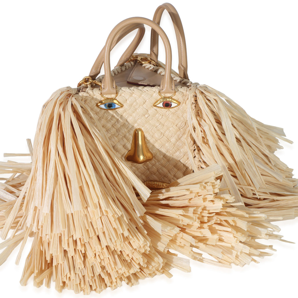 Natural Raffia Triple Anatomy Jewelry Bag