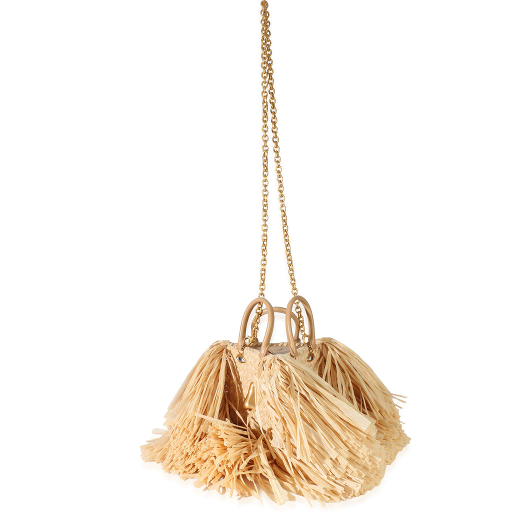 Natural Raffia Triple Anatomy Jewelry Bag