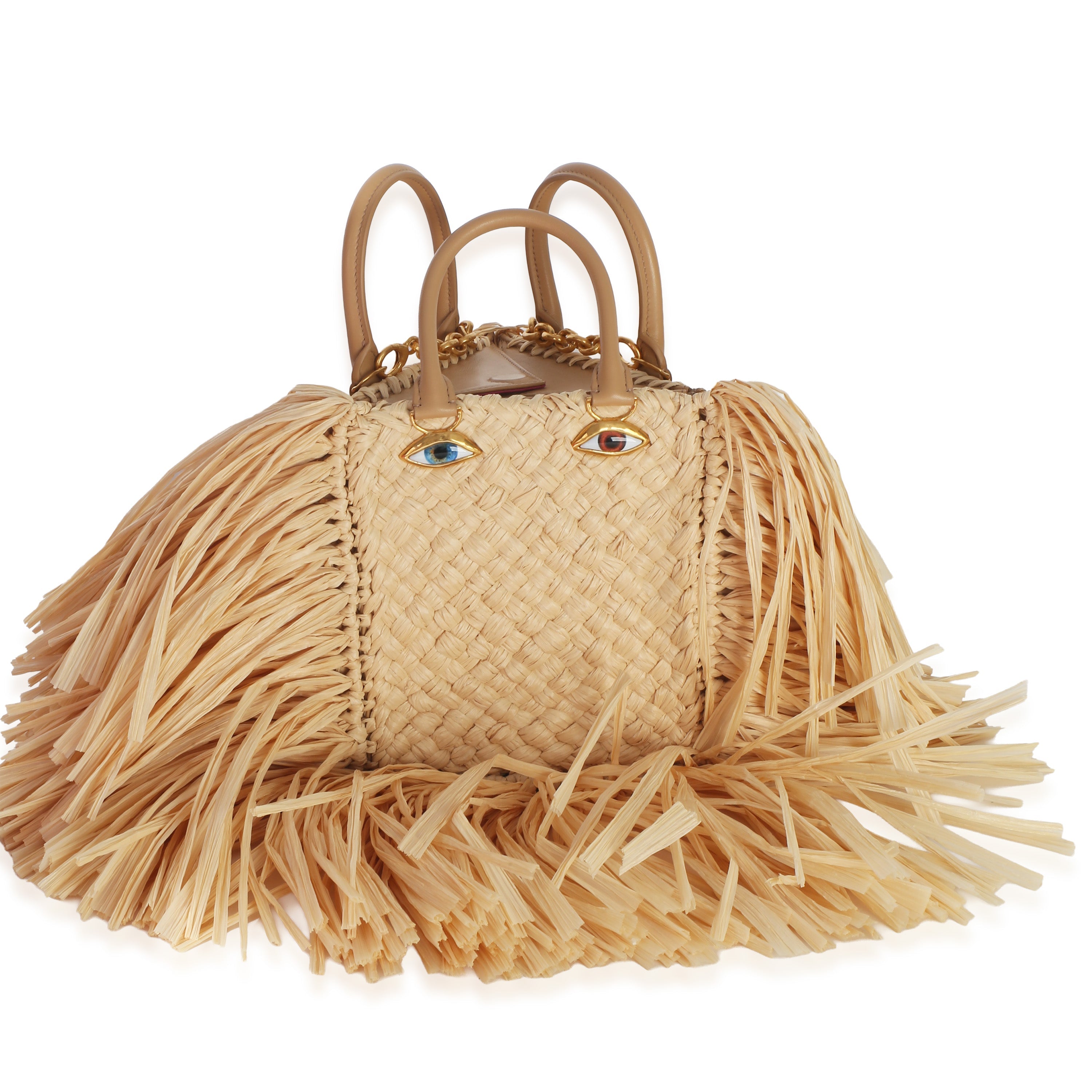 Natural Raffia Triple Anatomy Jewelry Bag