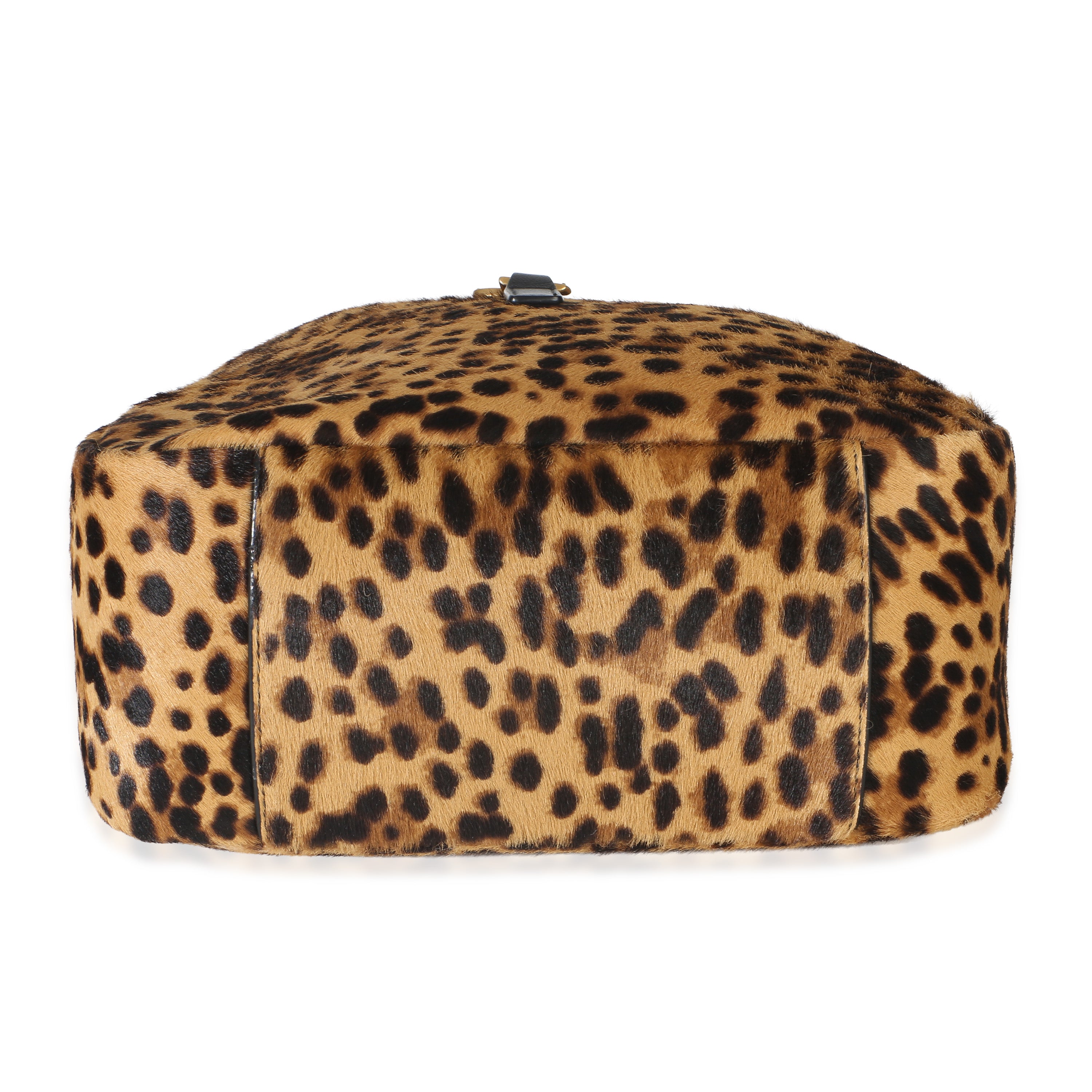 Brown Pony Hair Nappa Leopard Print Small Le 5 A 7 Soft Hobo