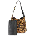 Brown Pony Hair Nappa Leopard Print Small Le 5 A 7 Soft Hobo