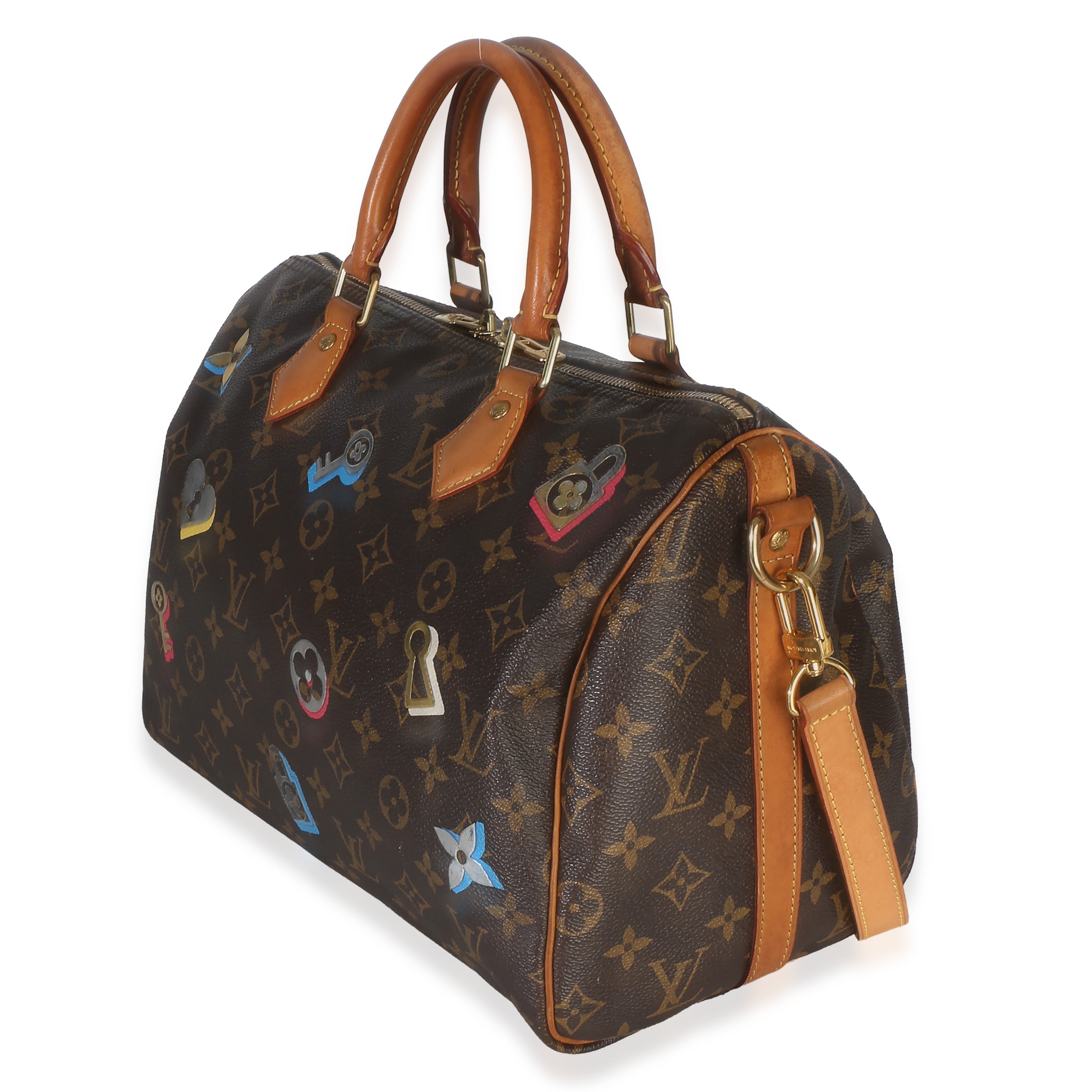 Monogram Canvas Love Lock Speedy Bandouliere 30