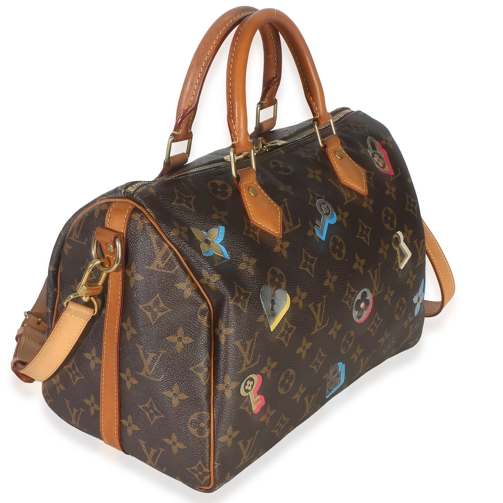 Monogram Canvas Love Lock Speedy Bandouliere 30