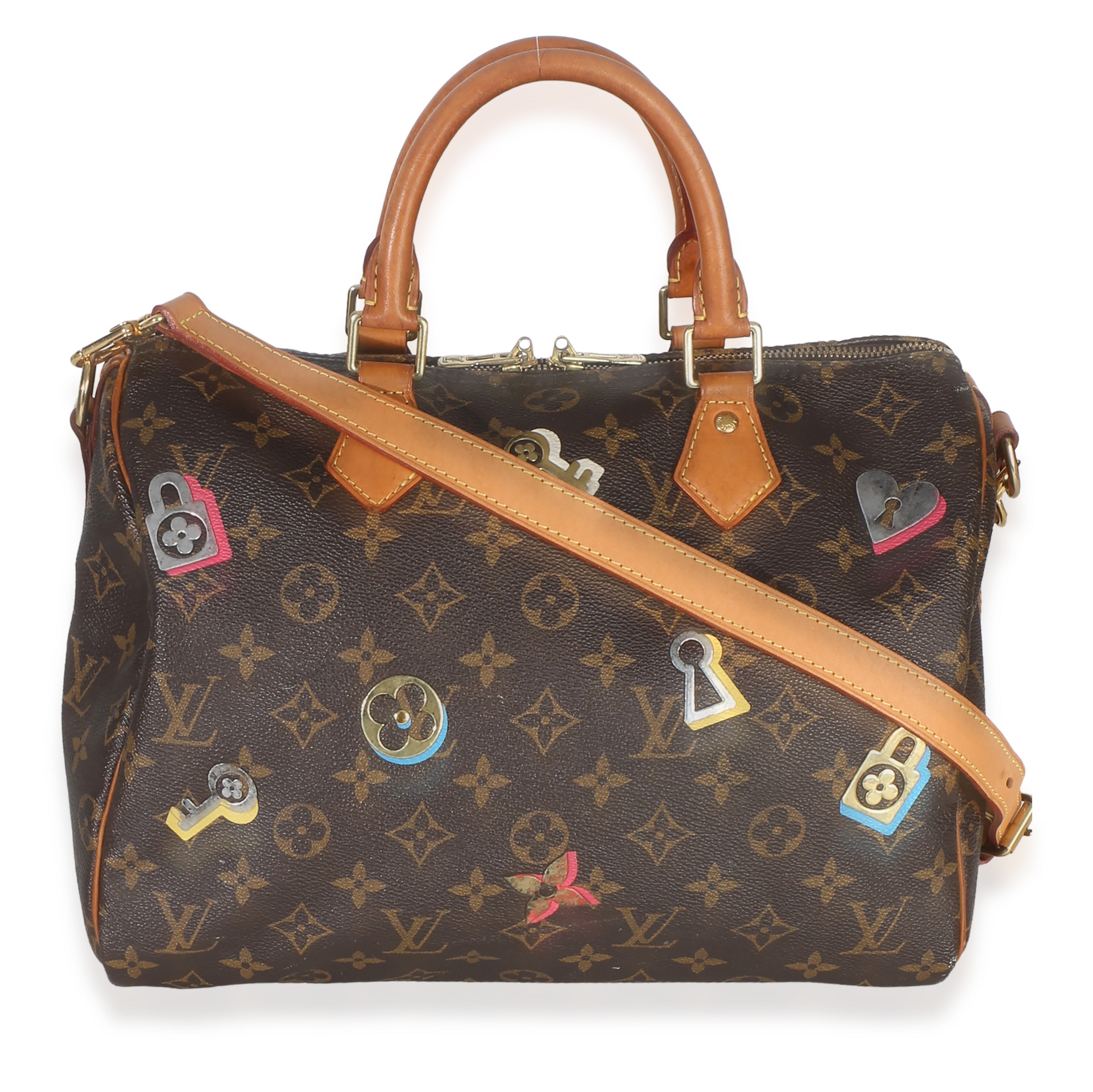 Monogram Canvas Love Lock Speedy Bandouliere 30