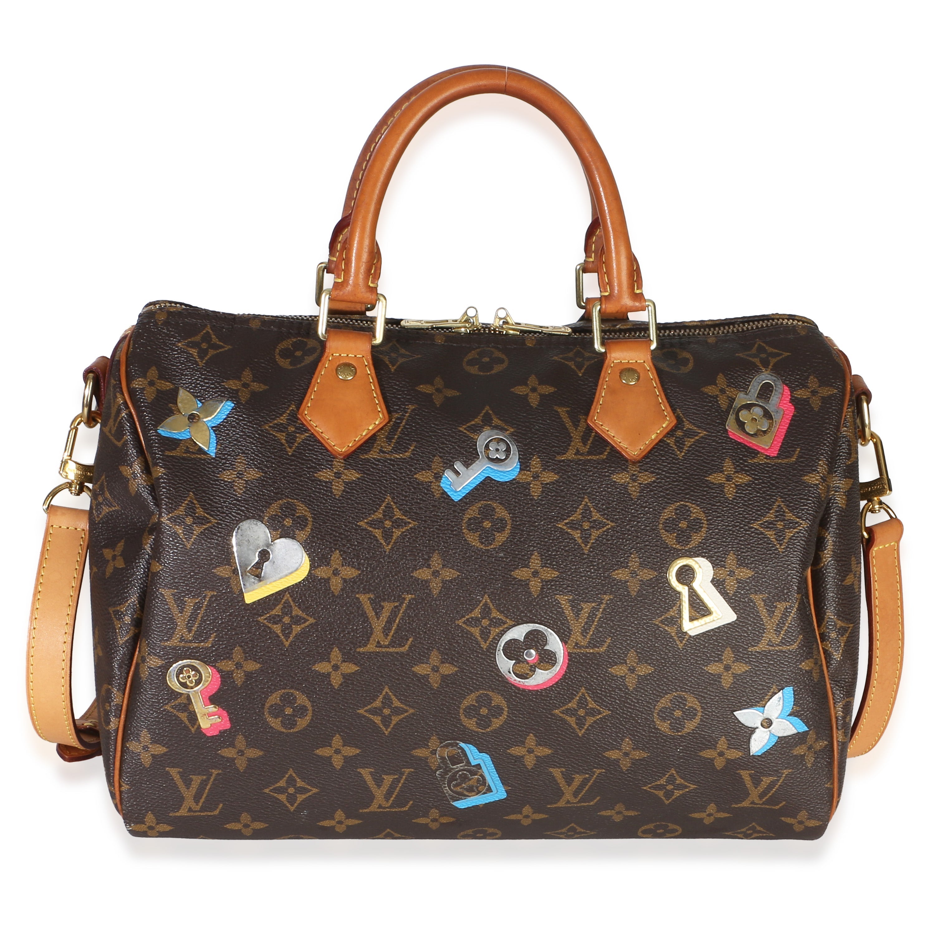 Monogram Canvas Love Lock Speedy Bandouliere 30