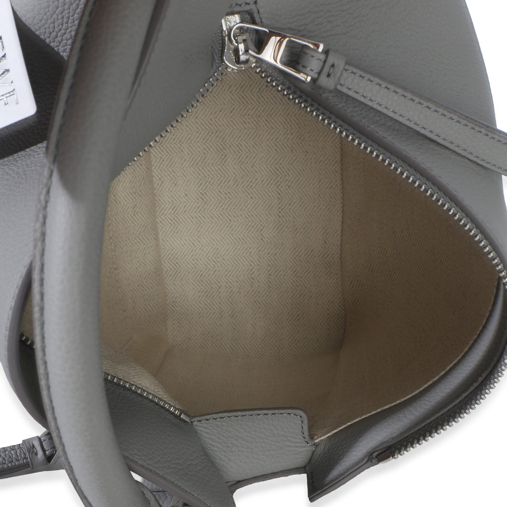 Light Grey Grained Calfskin Small Puzzle Edge Bag