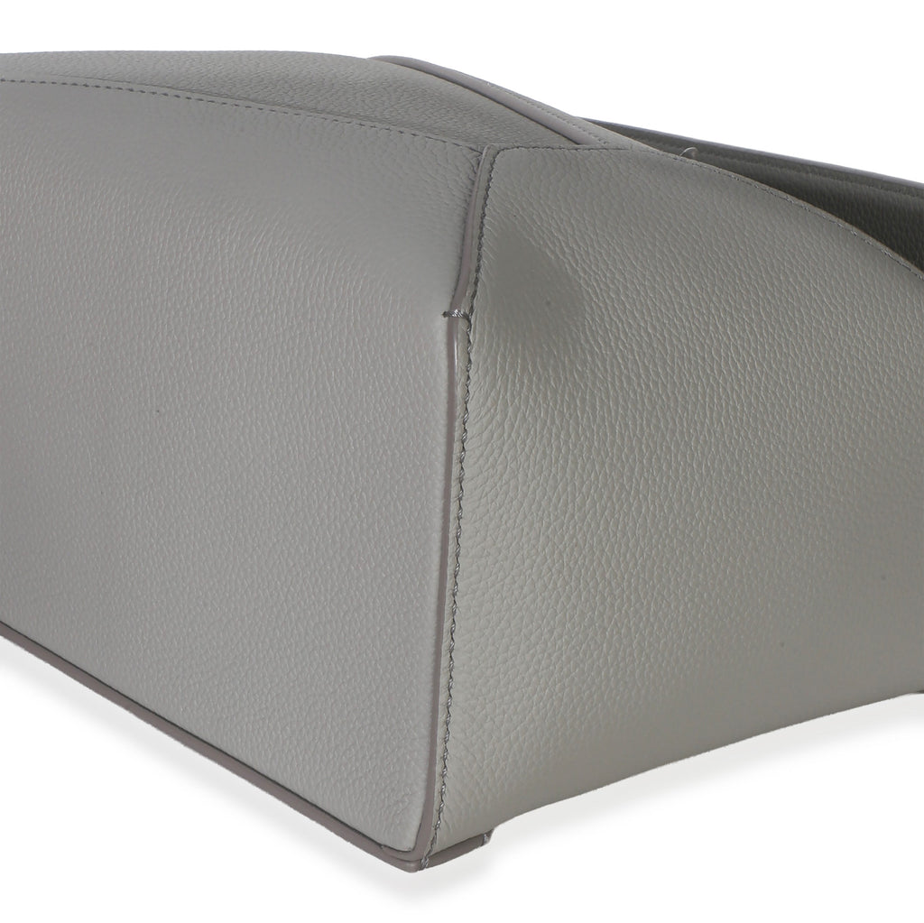 Light Grey Grained Calfskin Small Puzzle Edge Bag