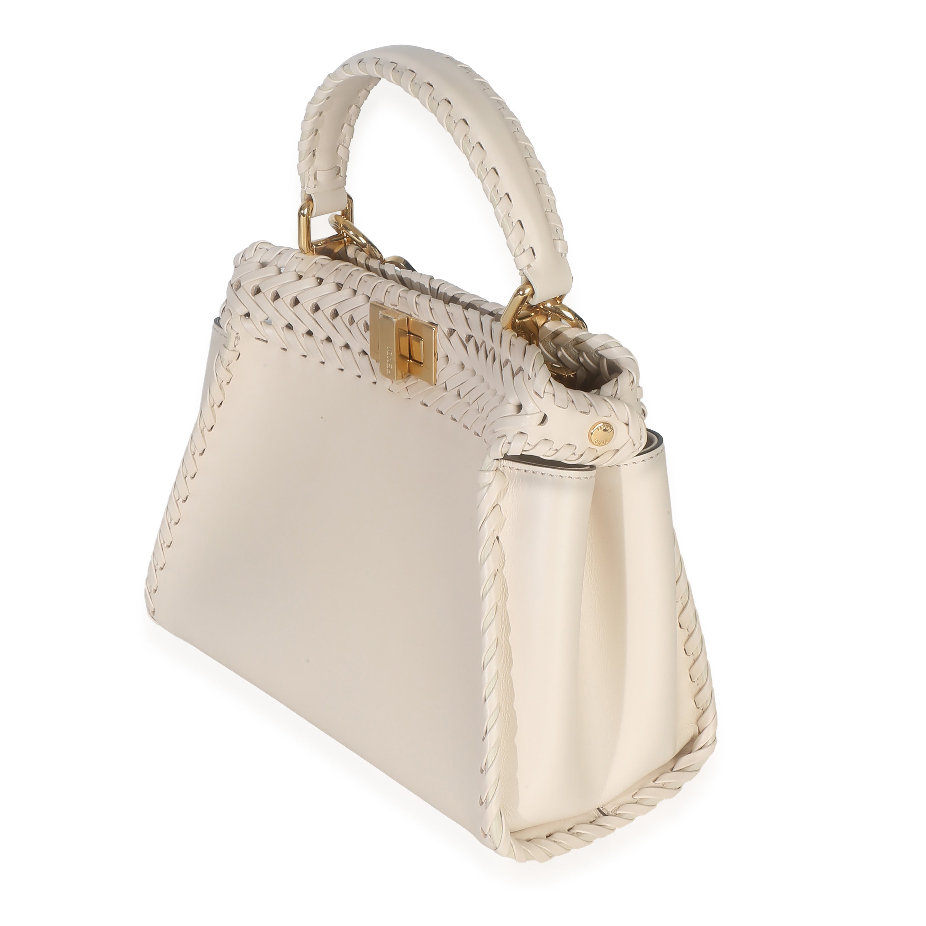 Cream Vitello King Interlace Mini Peekaboo Iconic Satchel