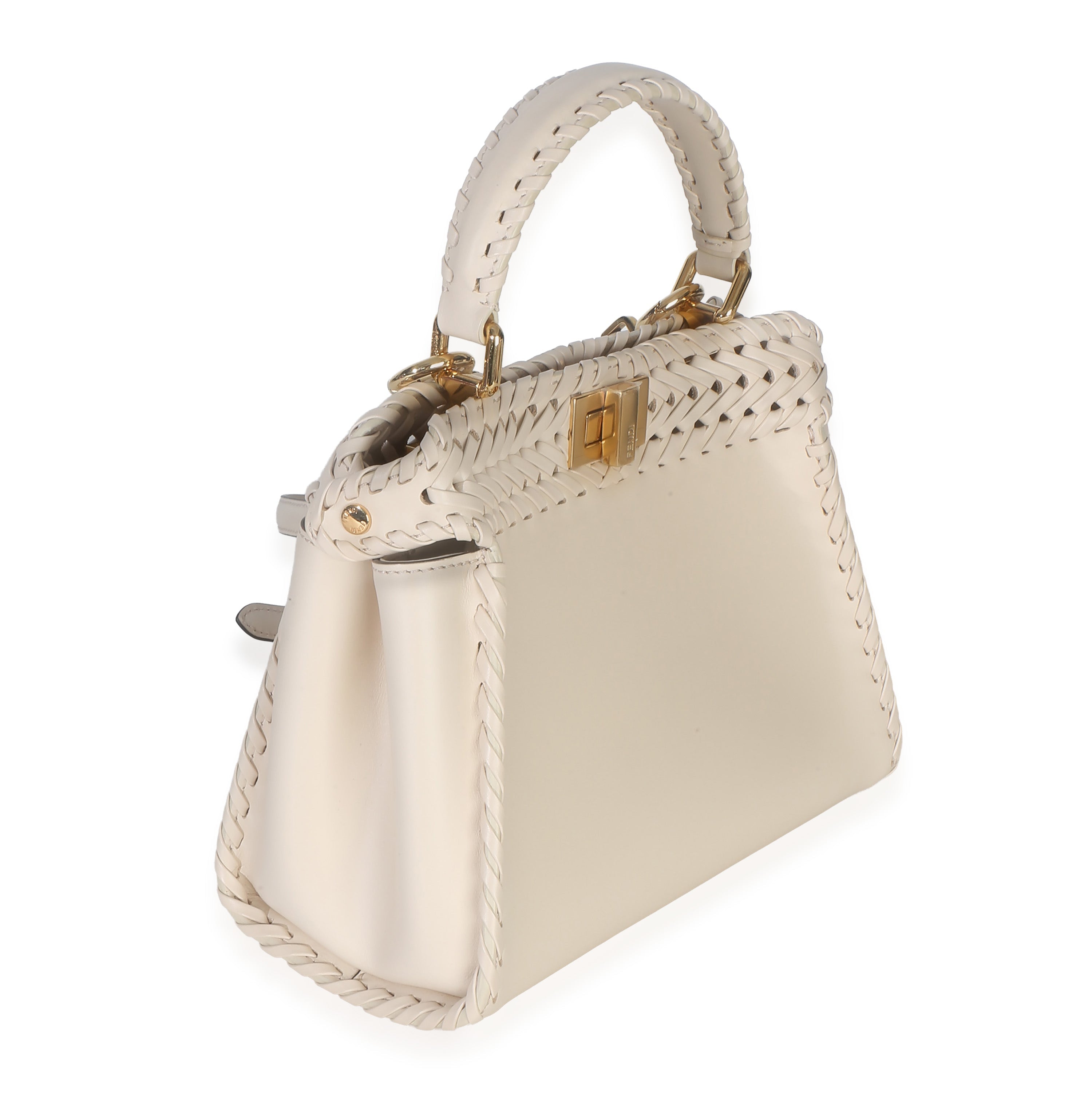 Cream Vitello King Interlace Mini Peekaboo Iconic Satchel