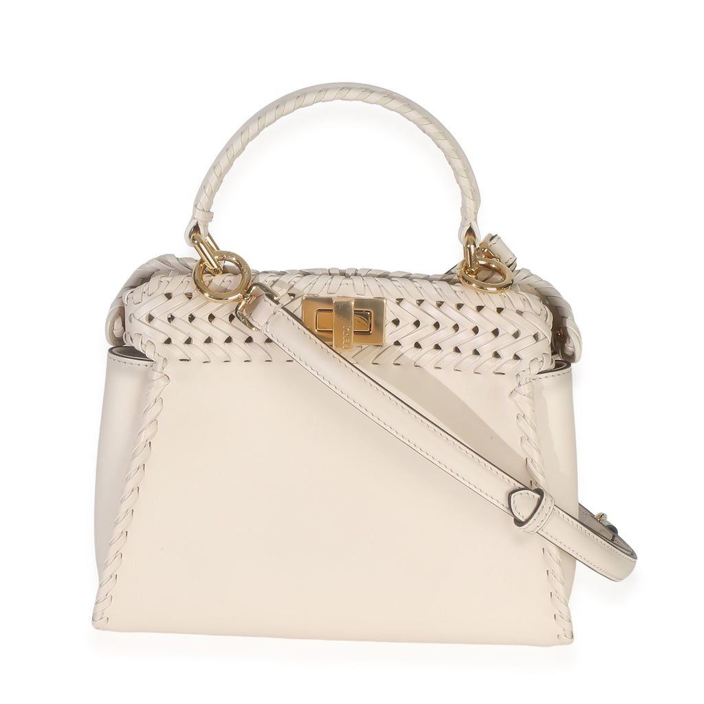Cream Vitello King Interlace Mini Peekaboo Iconic Satchel
