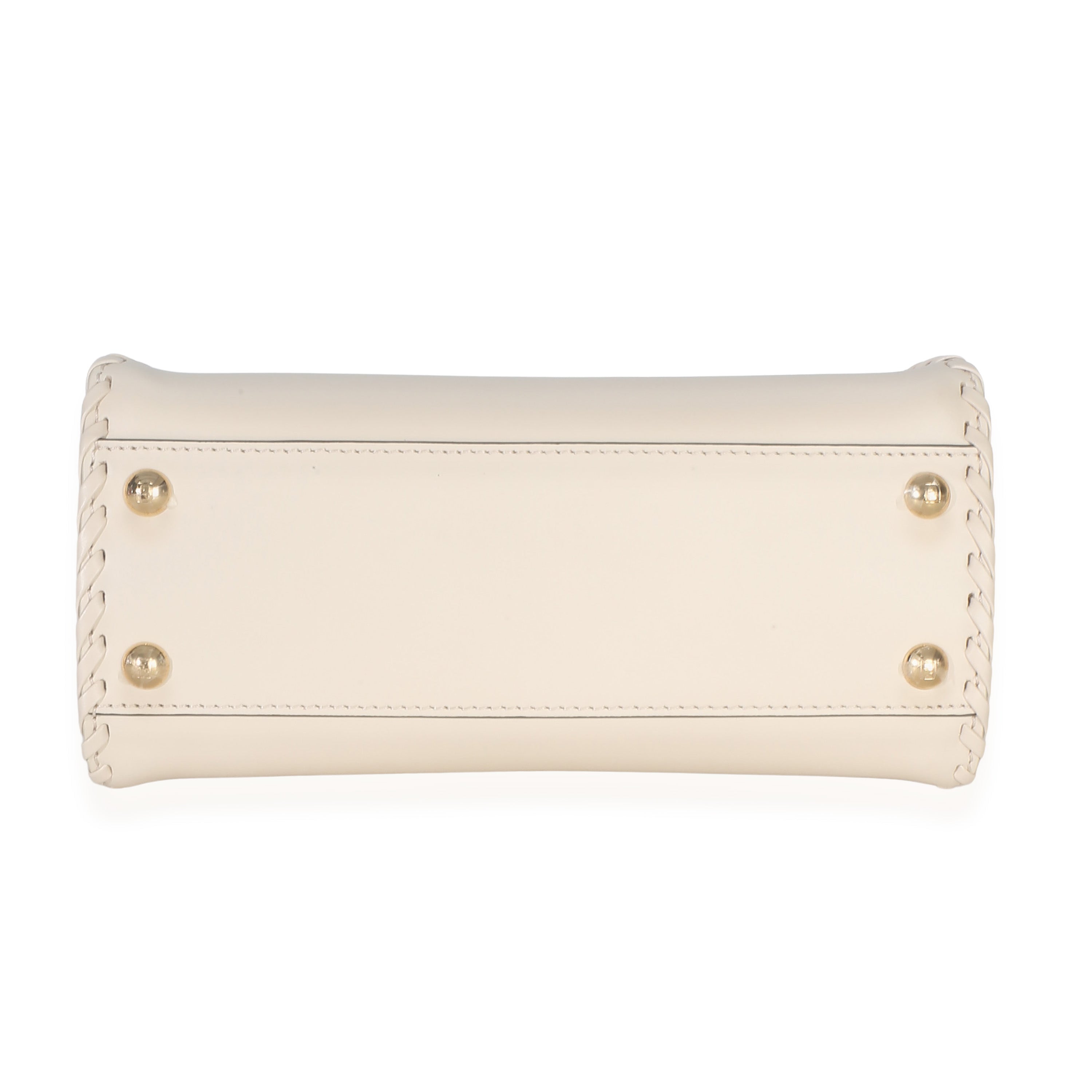 Cream Vitello King Interlace Mini Peekaboo Iconic Satchel