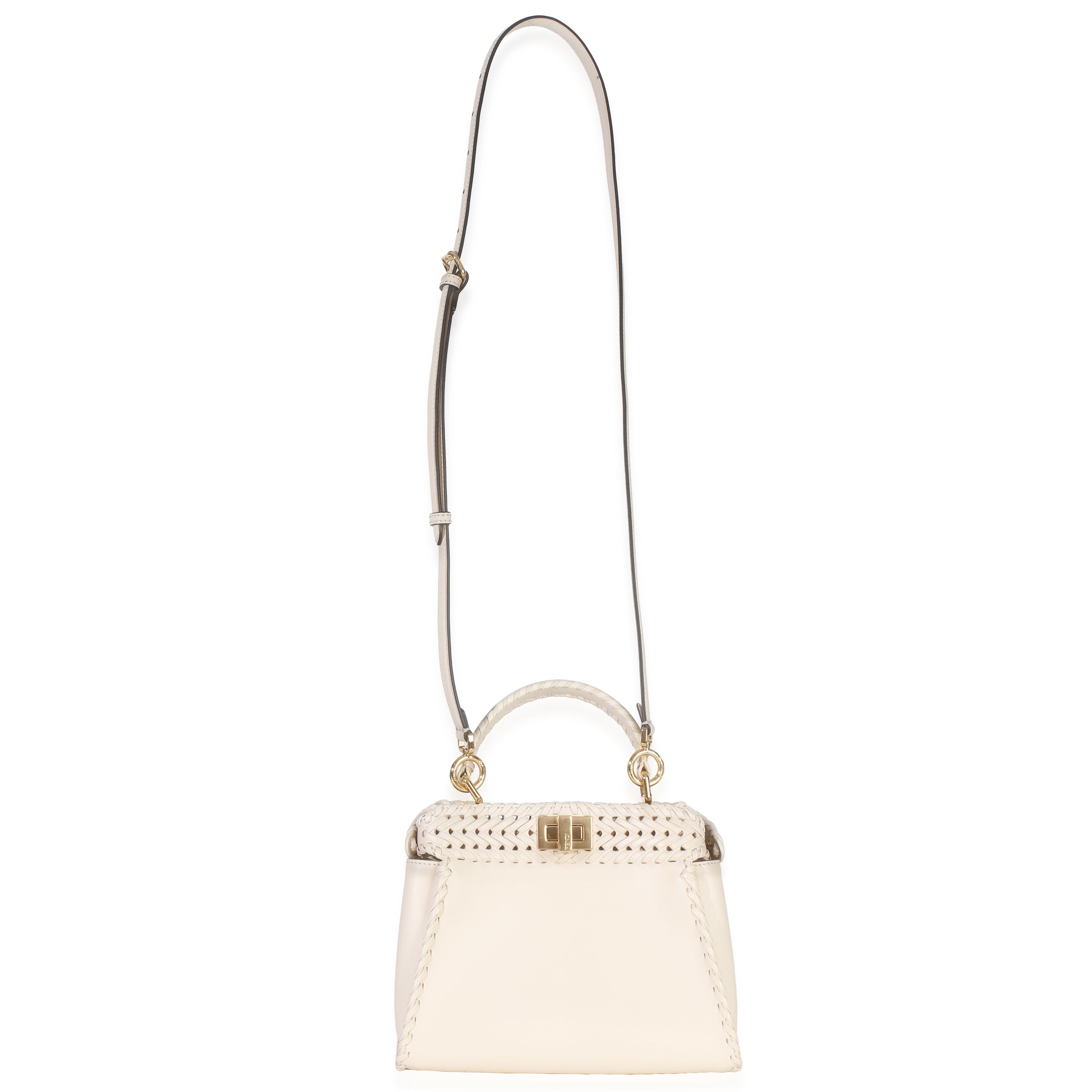 Cream Vitello King Interlace Mini Peekaboo Iconic Satchel