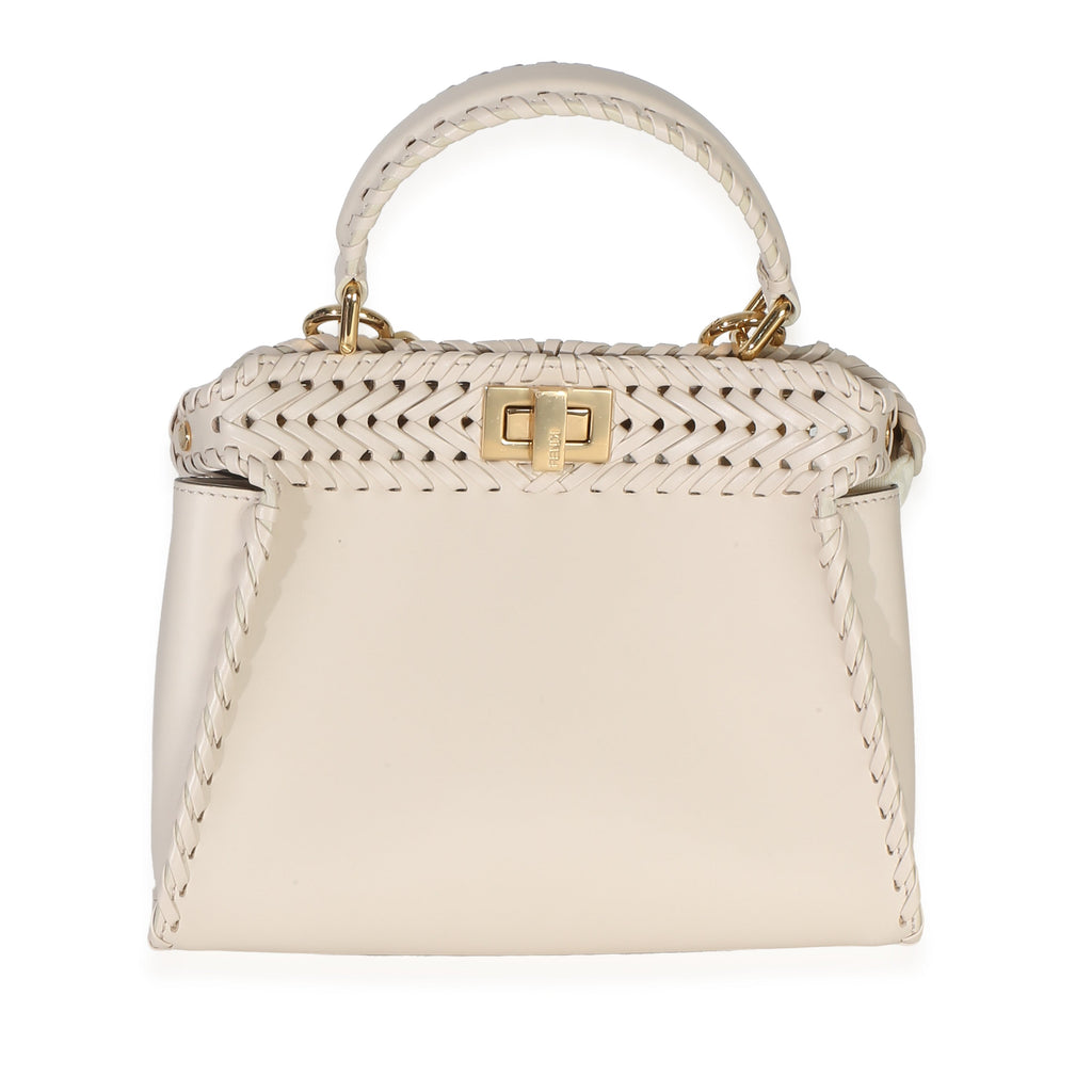 Cream Vitello King Interlace Mini Peekaboo Iconic Satchel