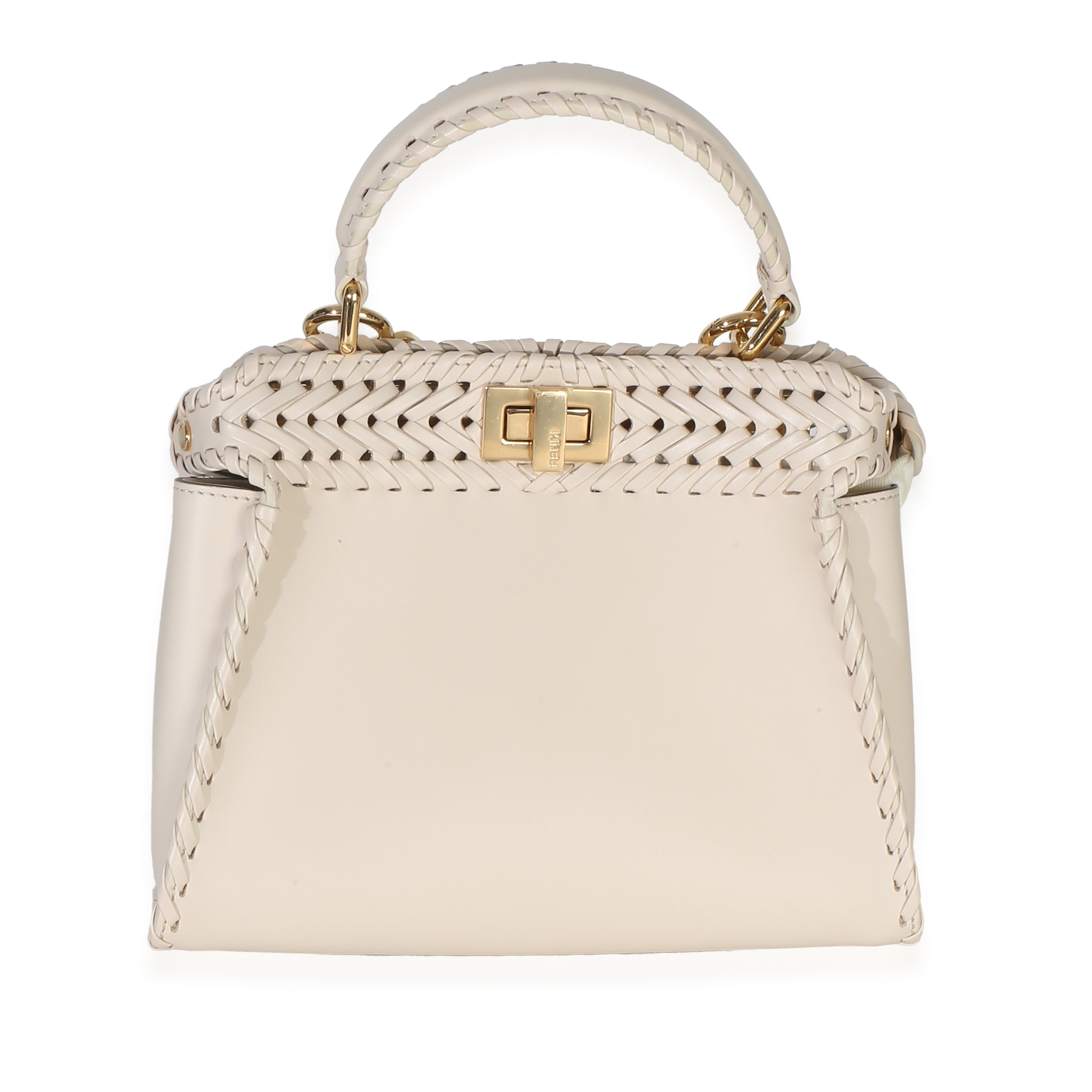 Cream Vitello King Interlace Mini Peekaboo Iconic Satchel