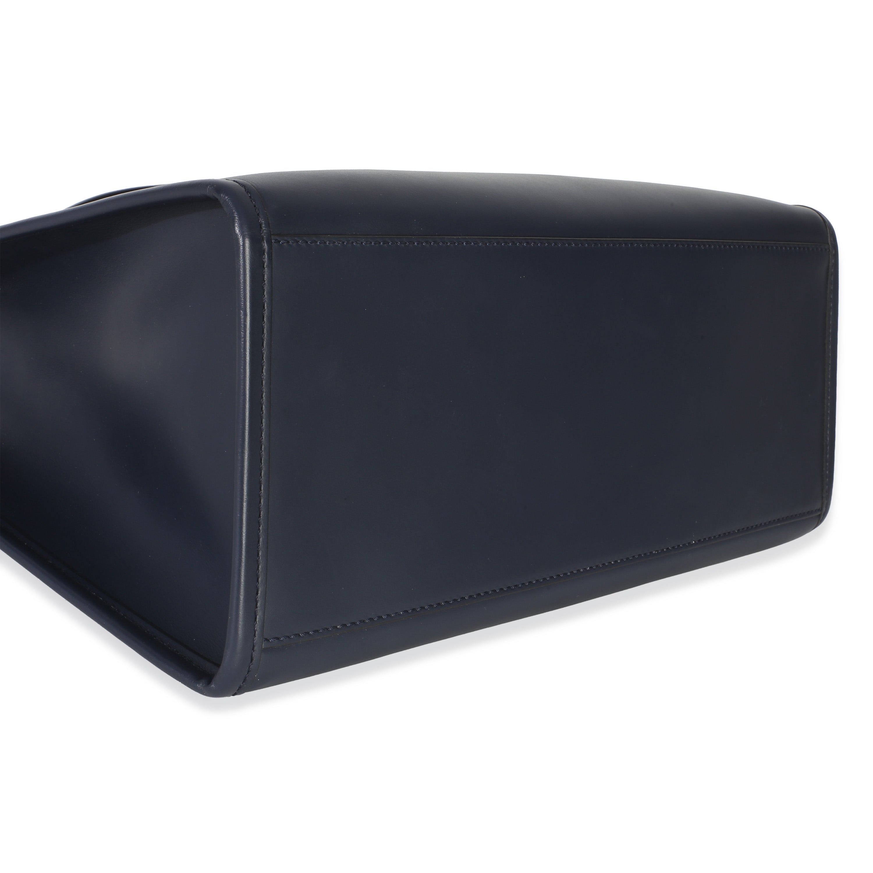 Navy Vitello King Plexiglass Embossed Medium Fendi Sunshine Shopper Tote