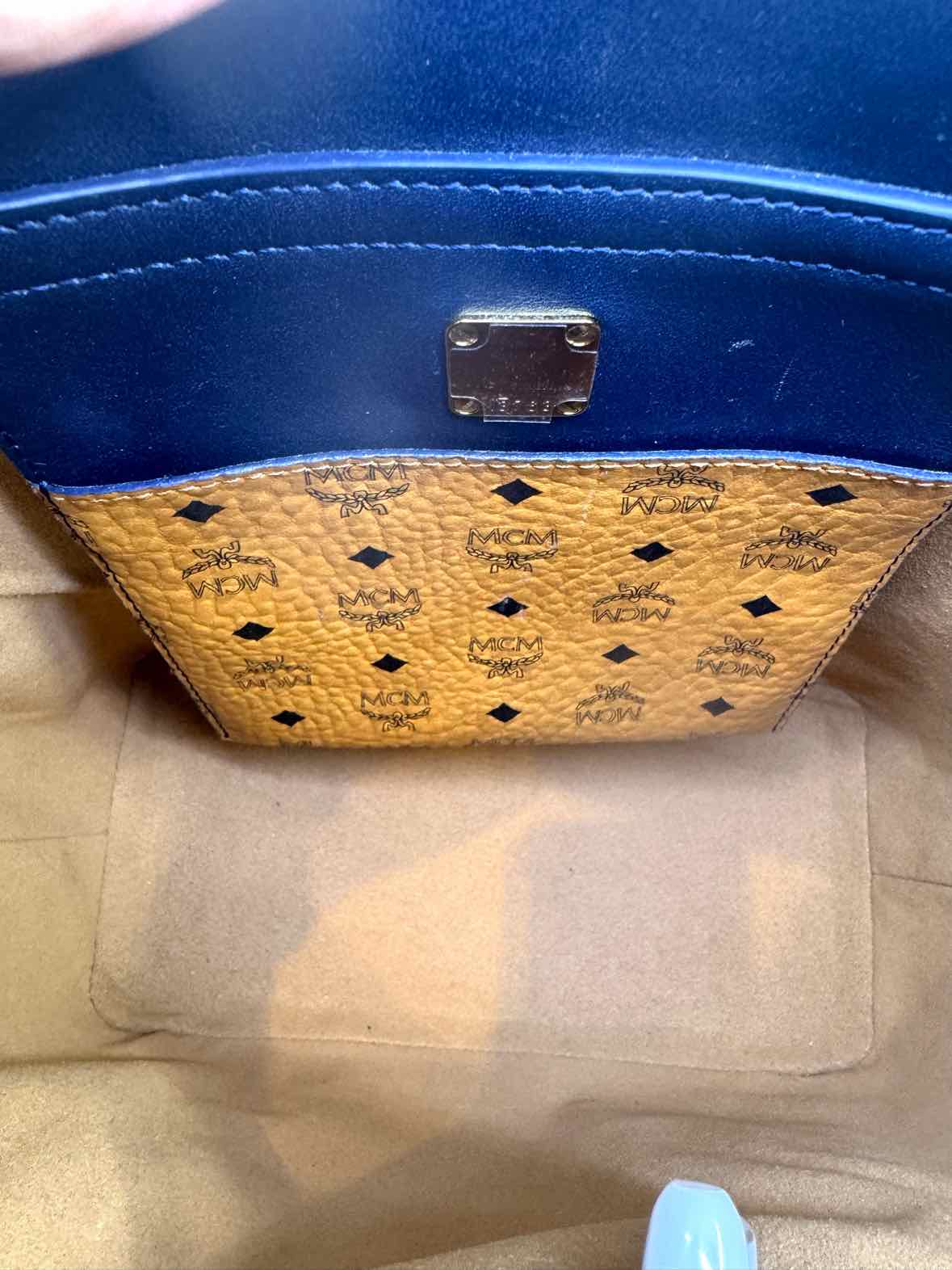 MCM Navy Leather Handbag