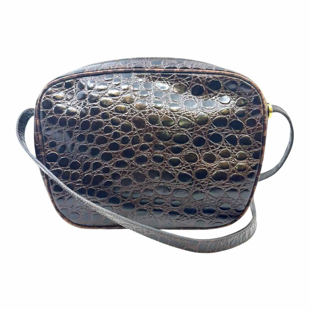 SALVATORE FERRAGAMO Vara Brown Crocodile Handbag