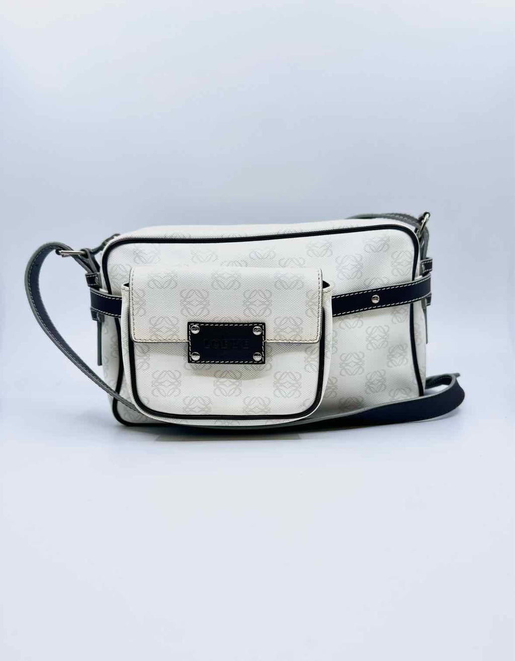 LOEWE White, Brown Coated canvas Monogram Handbag