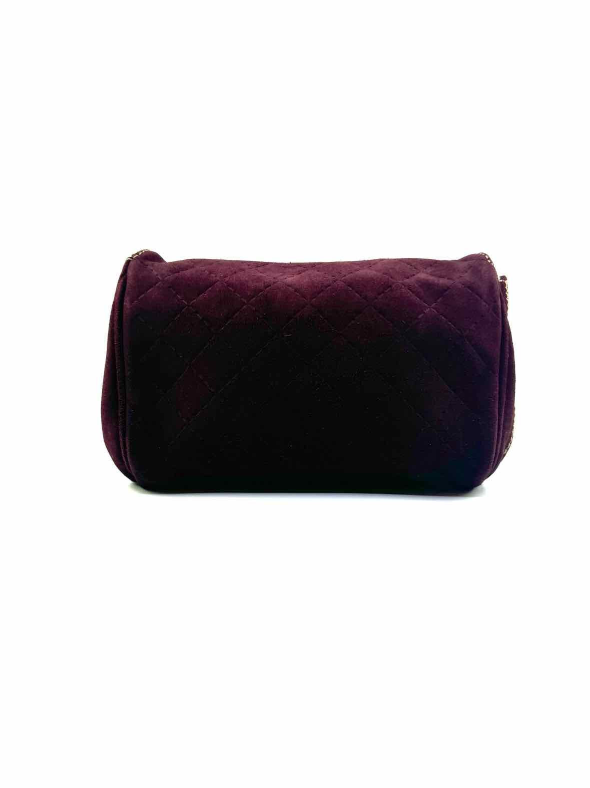 CAROLINA HERRERA Burgundy Suede Handbag