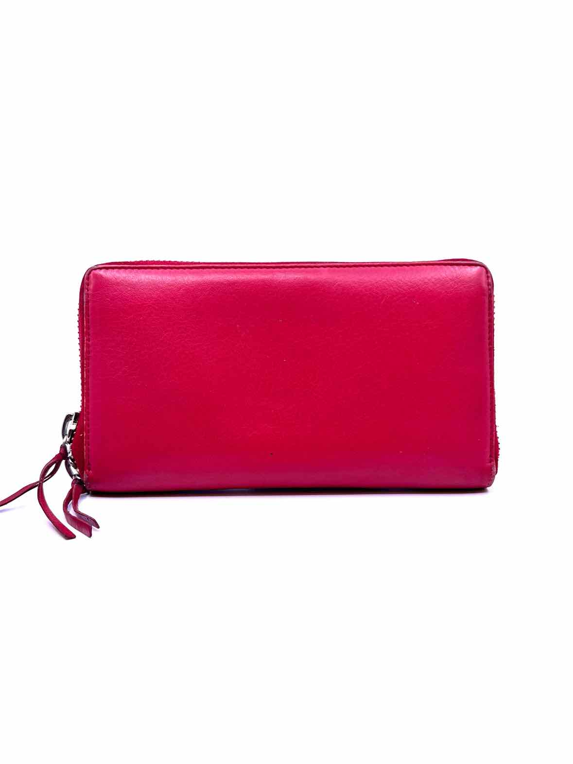 BALENCIAGA Continental Red Leather Solid Wallet