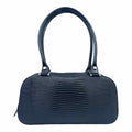 SALVATORE FERRAGAMO Black Leather Lizard Handbag