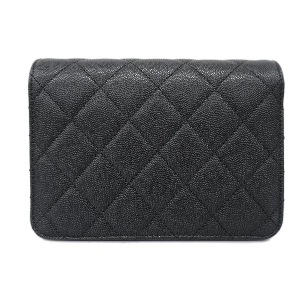 Chanel Chanel Matelassé Cuir Noir Black Leather Black Leather Shoulder Bag Bag (Pre-Owned)