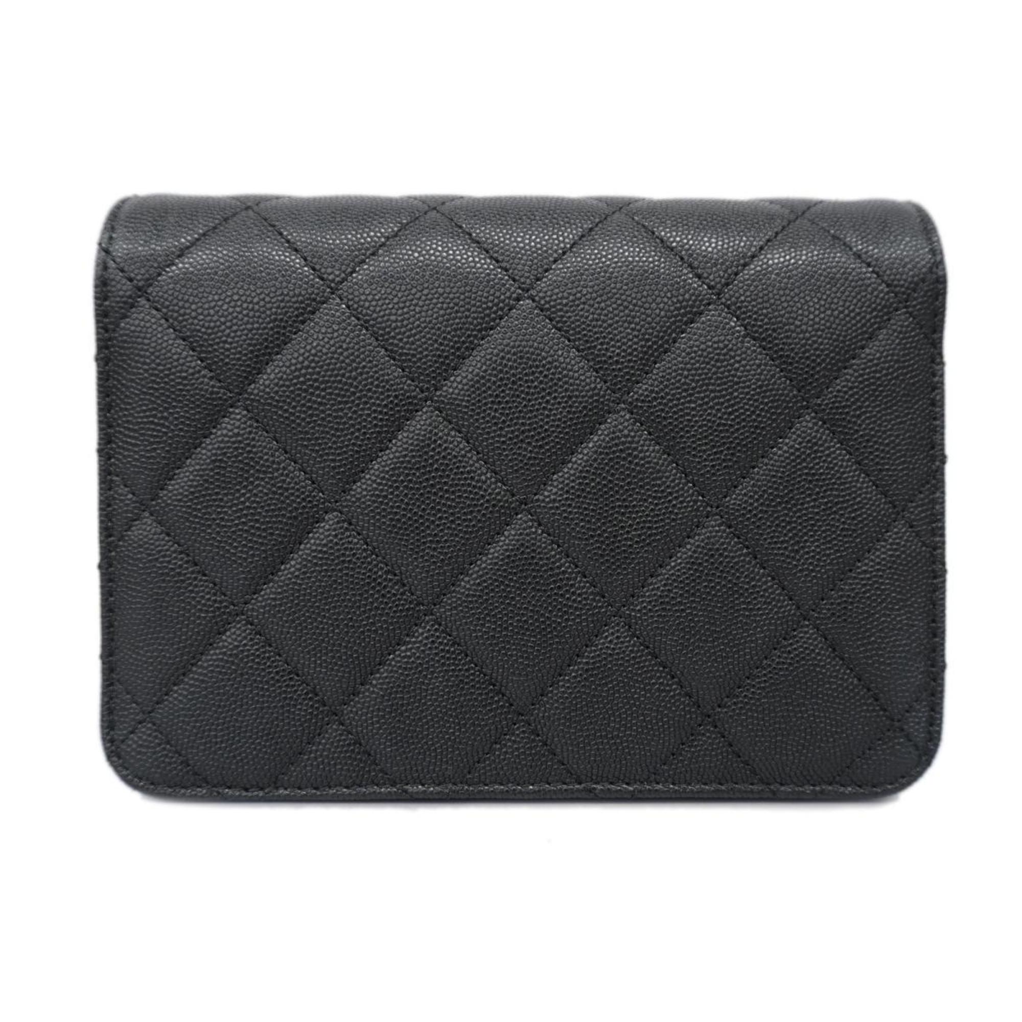 Chanel Chanel Matelassé Cuir Noir Black Leather Black Leather Shoulder Bag Bag (Pre-Owned)