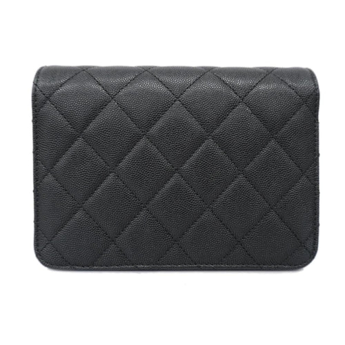 Chanel Chanel Matelassé Cuir Noir Black Leather Black Leather Shoulder Bag Bag (Pre-Owned)