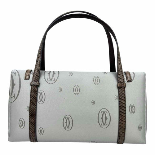 CARTIER Grey, Brown Fabric Monogram Handbag