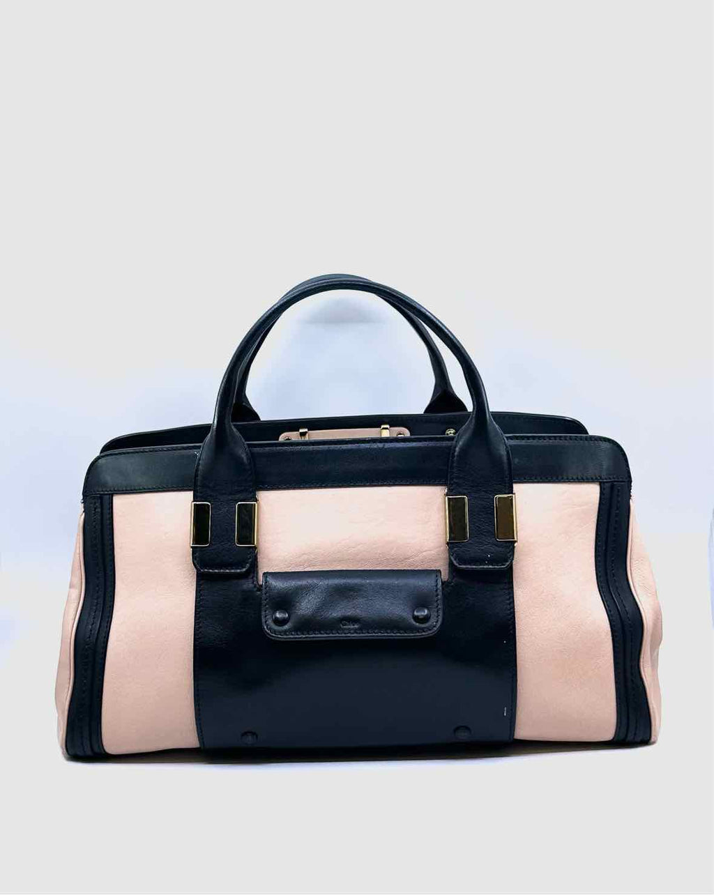 CHLOE Pink, Black Leather Solid Handbag