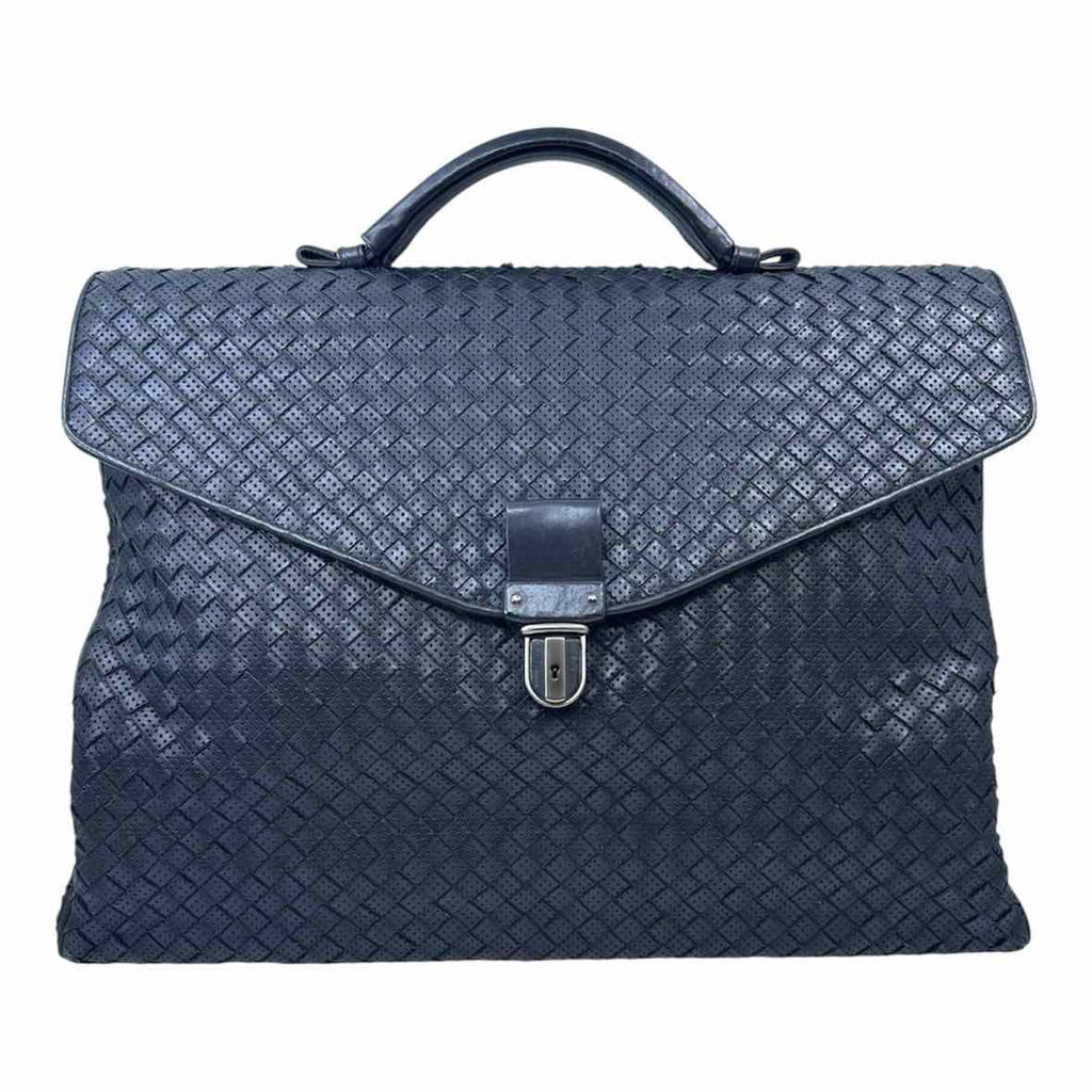BOTTEGA ARTIGIANA Black Leather Woven Briefcase