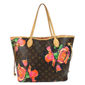 Louis Vuitton Neverfull Tote Limited Edition Monogram Roses Brown Canvas Tote Bag Bag (Pre-Owned)