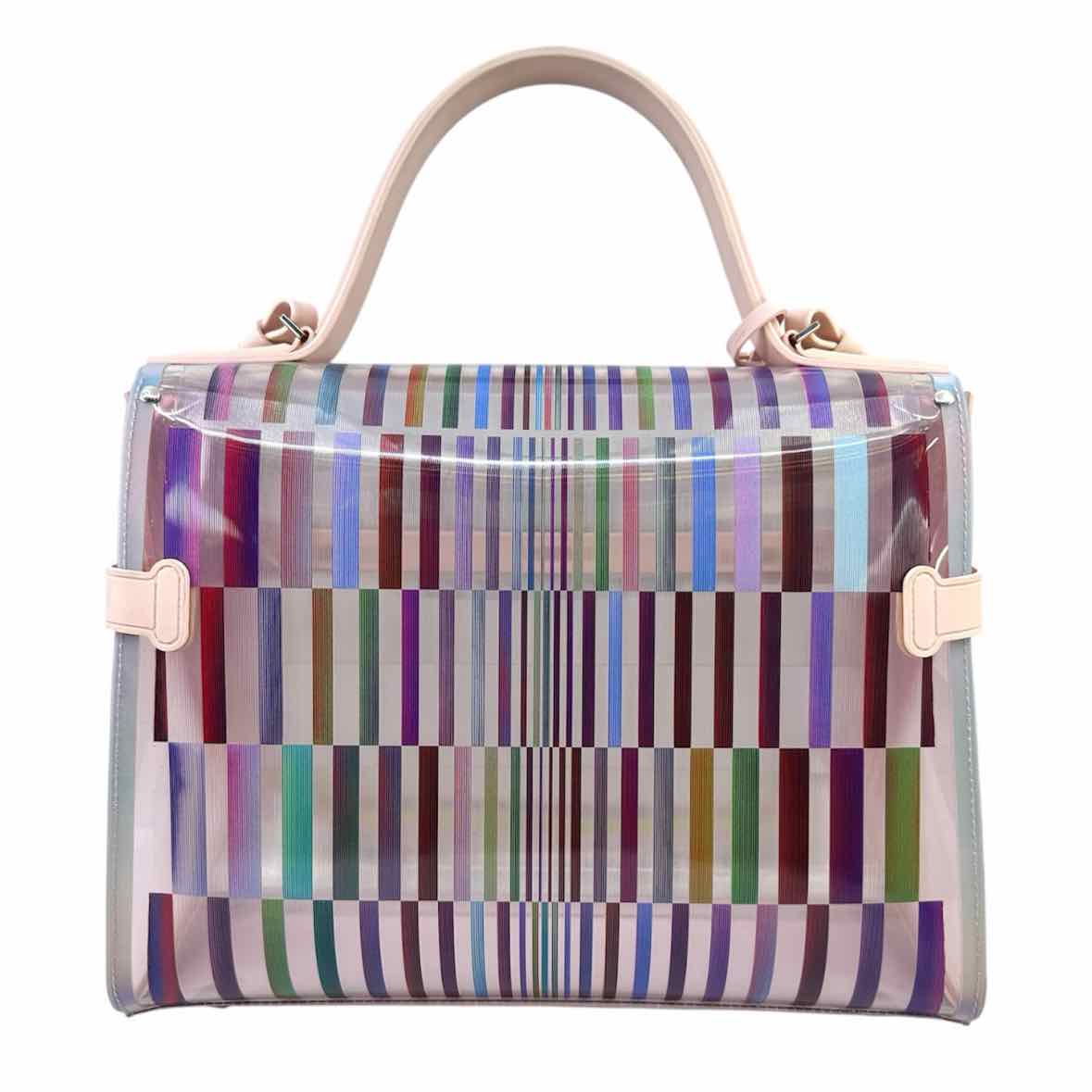 DELVAUX  Batignolles Pink PVC Stripe Handbag